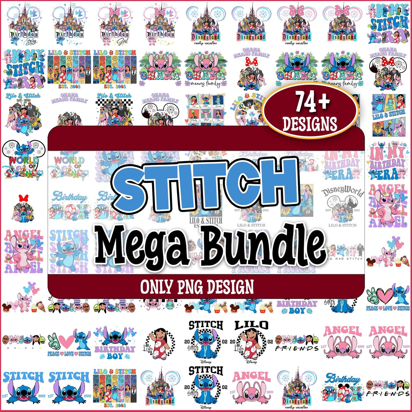 Stitch fluffy png bundle