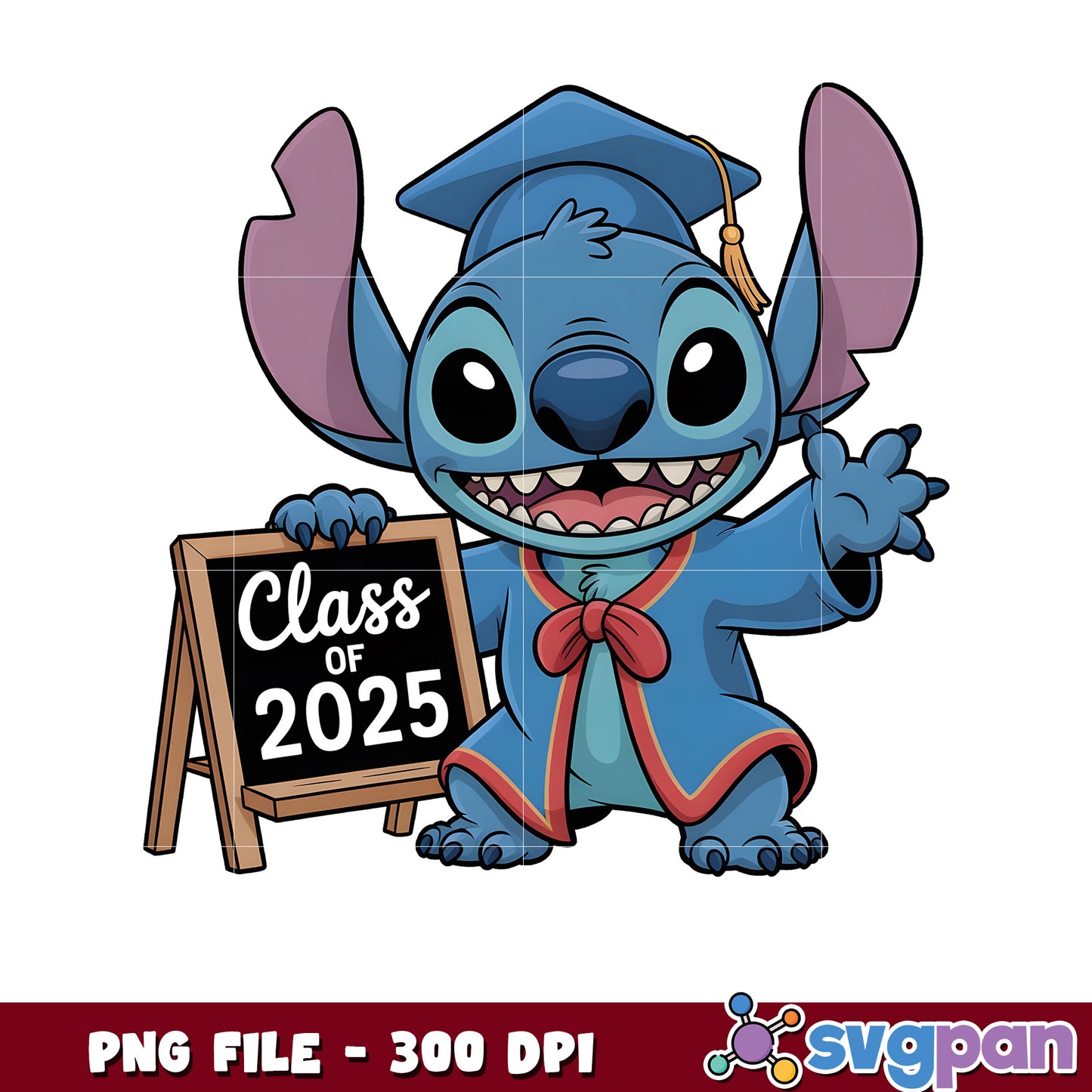 Stitch graduation design png, lilo and stitch png, class of 2025 png