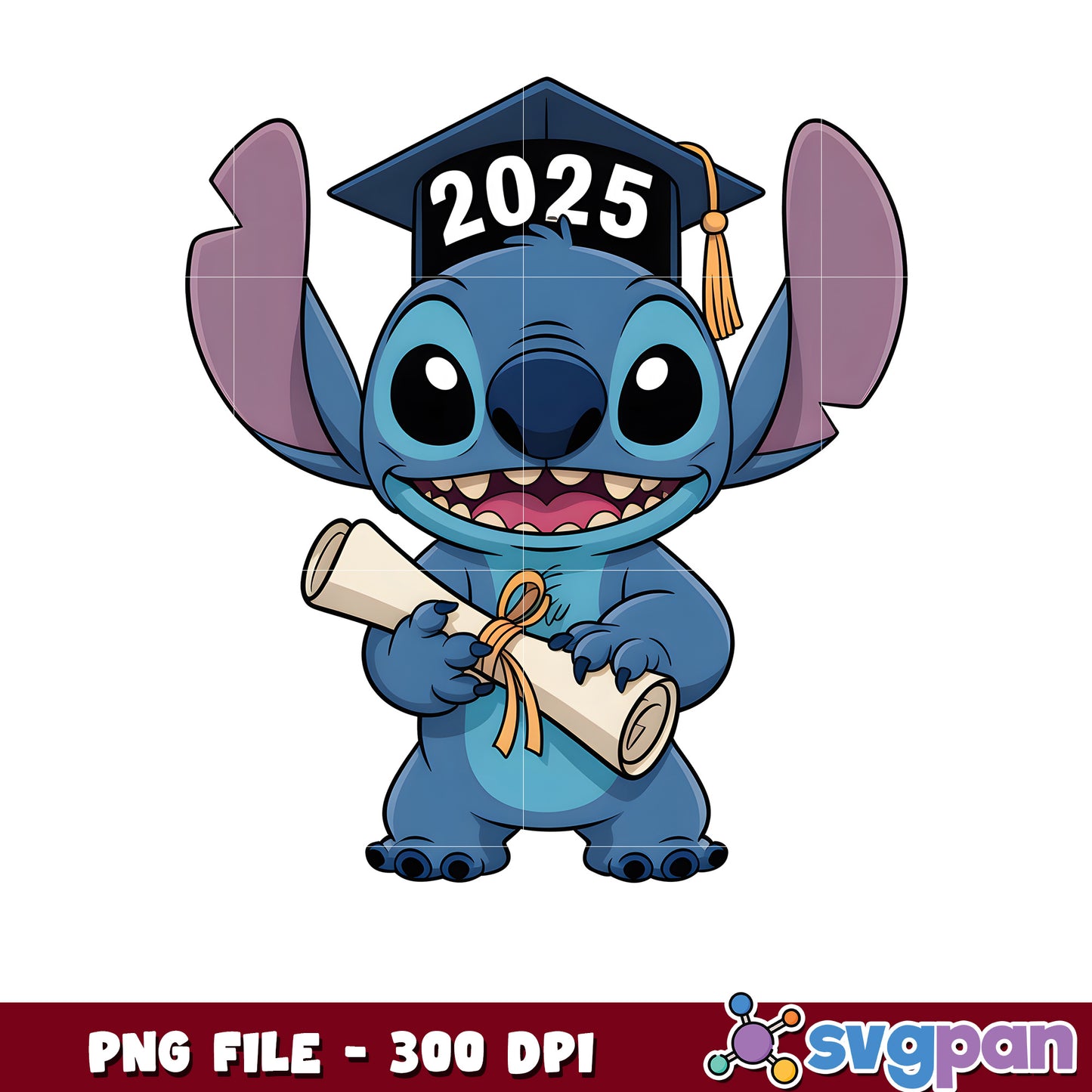 Stitch graduation design png, lilo and stitch the movie png, class of 2025 png