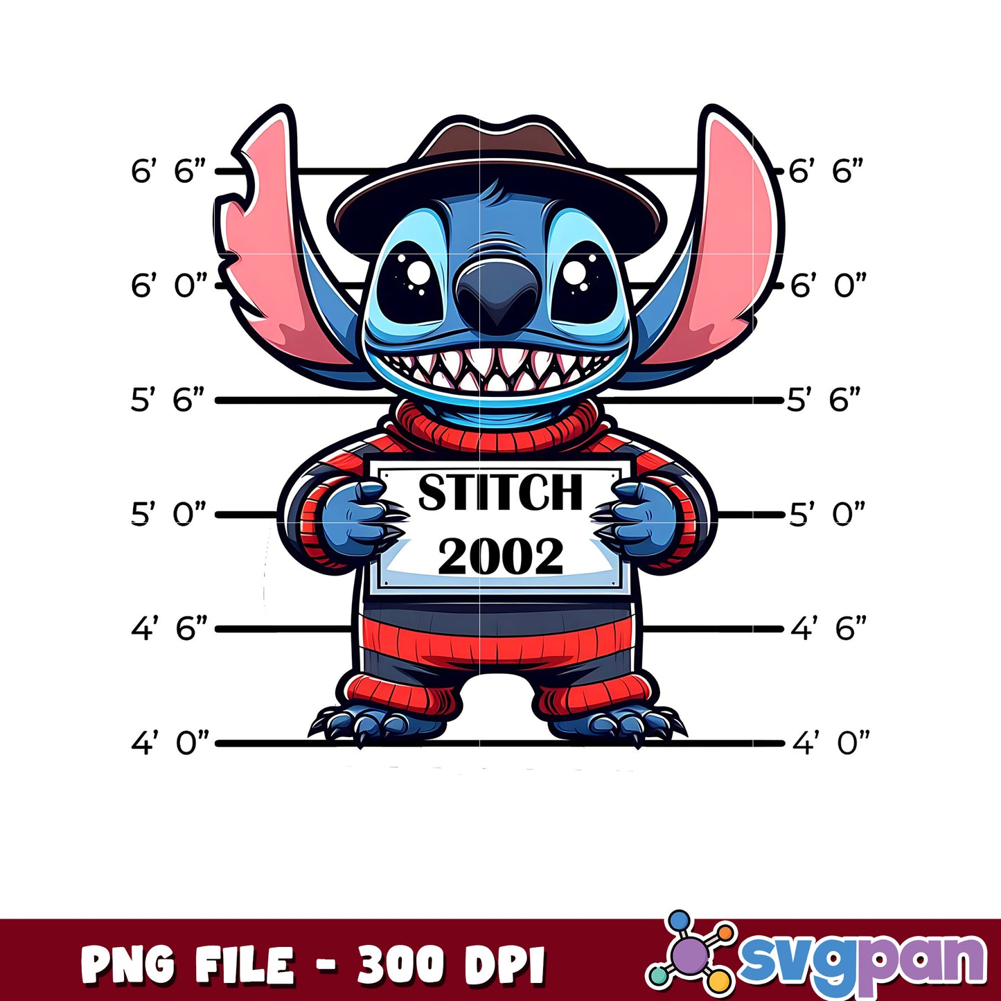 Stitch in jail png, spooky season png, halloween cartoons png