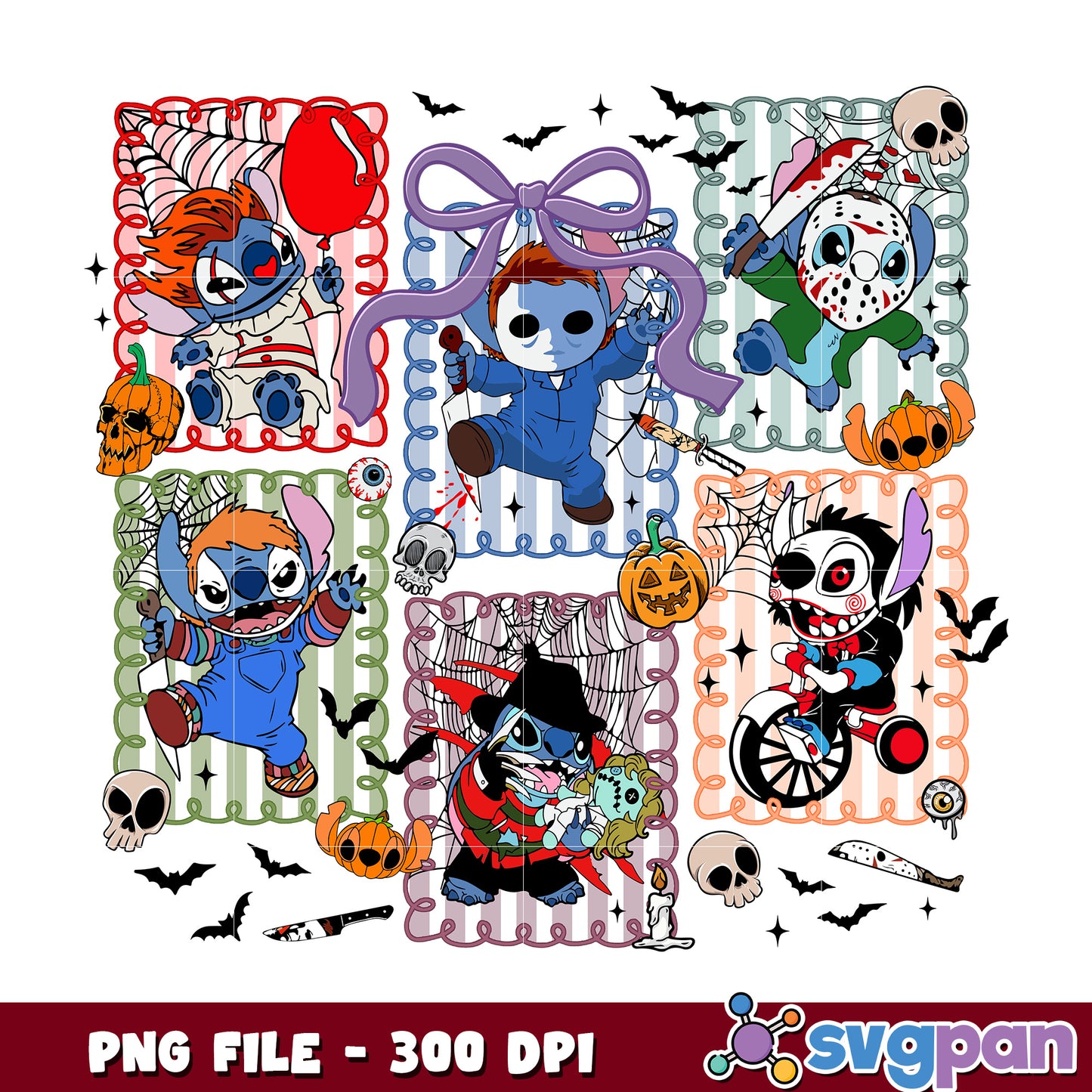 Stitch killers costumes design png, halloween ghost png, spooky season png