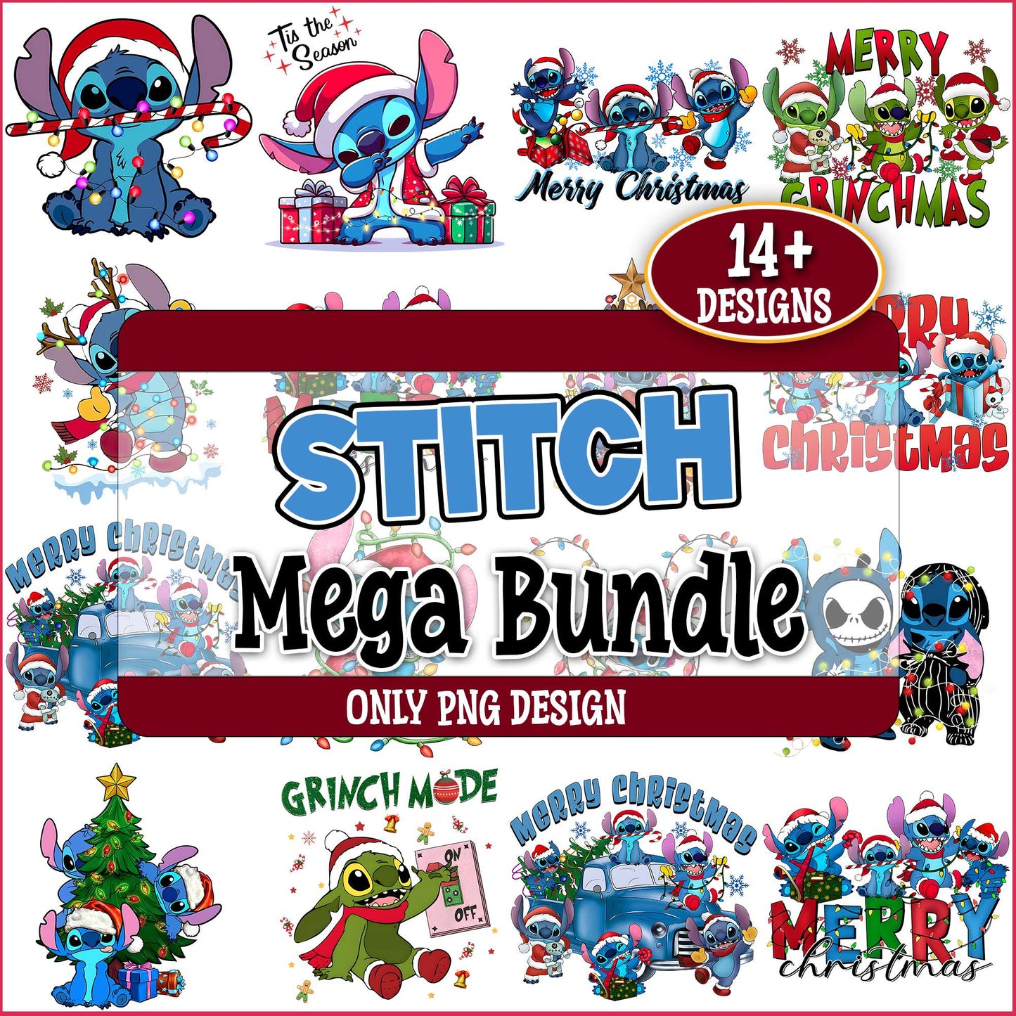 Stitch merry grinchmas png bundle