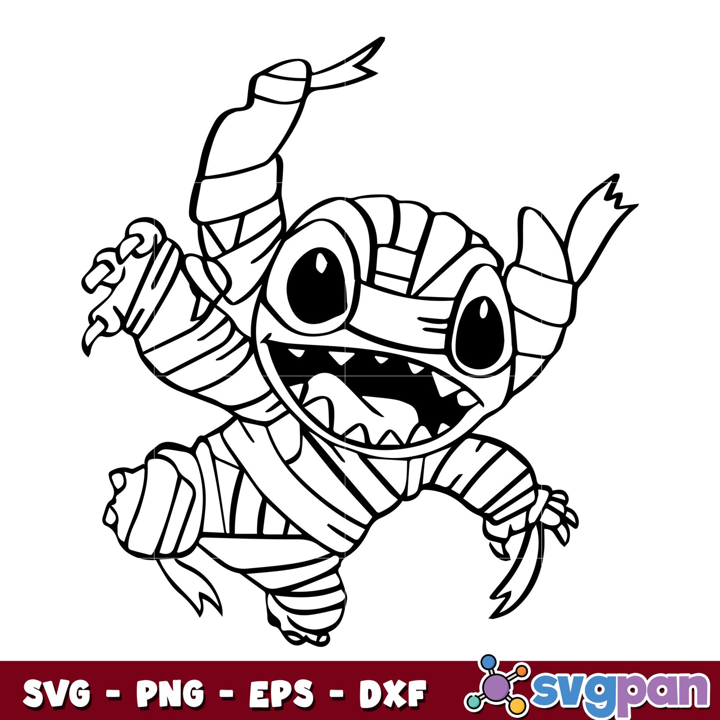 Stitch mummy Horror Halloween svg
