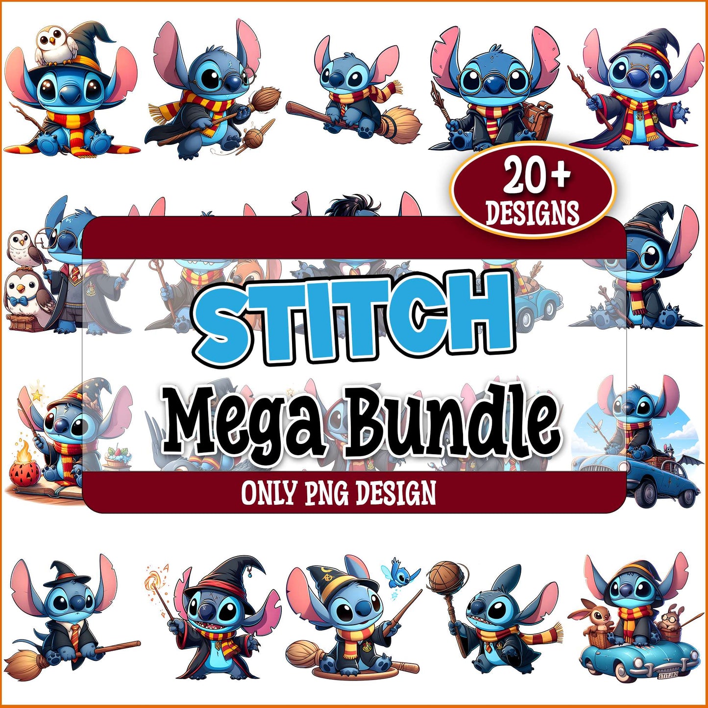 Stitch potter cosplay png bundle