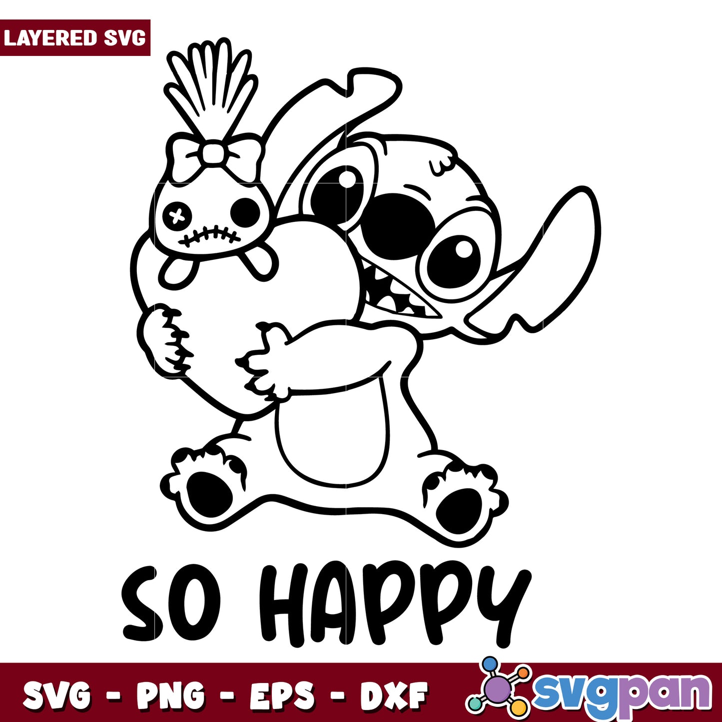 Stitch so happy design svg, cute stitch svg, lilo and stitch movie svg