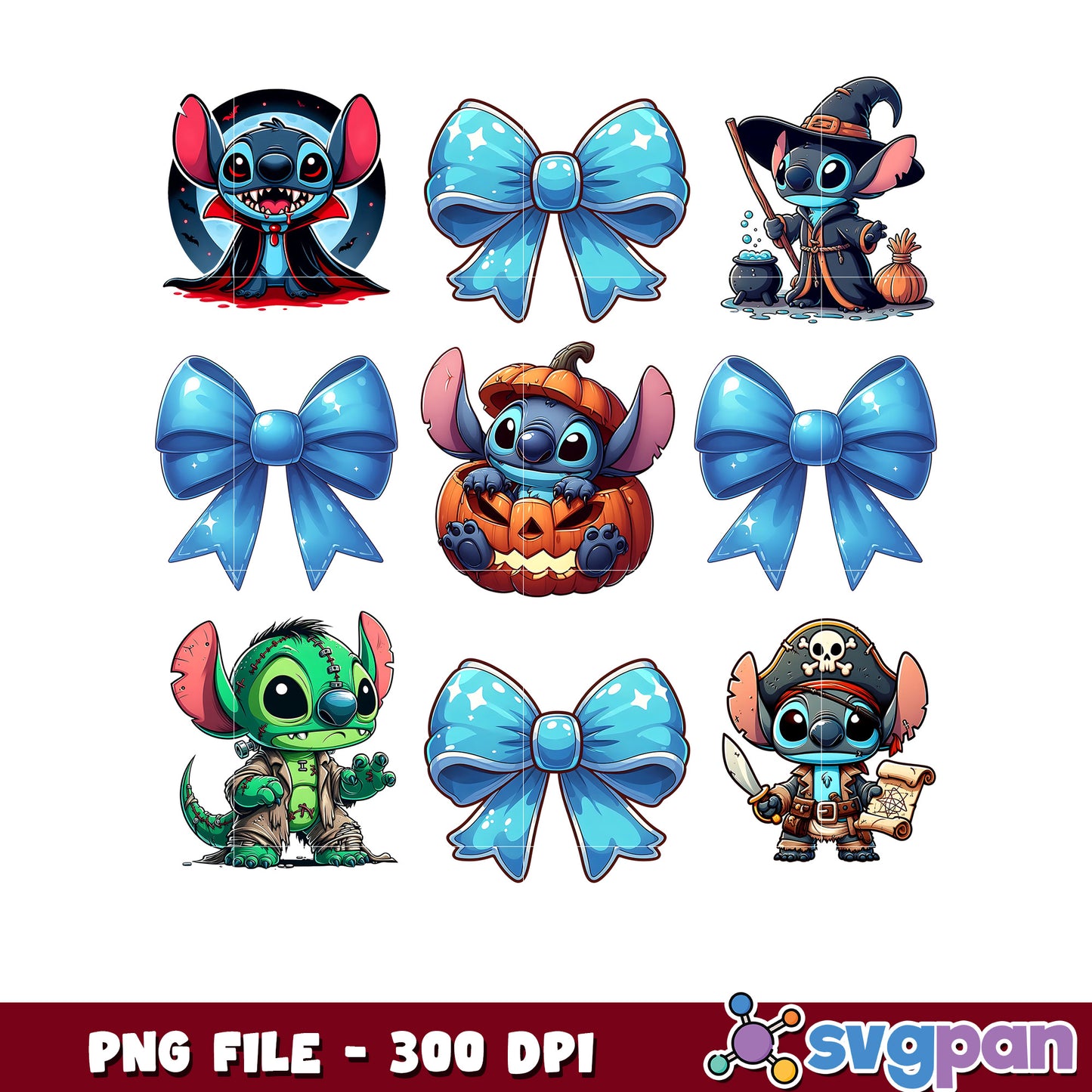 Stitch spooky characters png, spooky vacation png, avengers decorations png