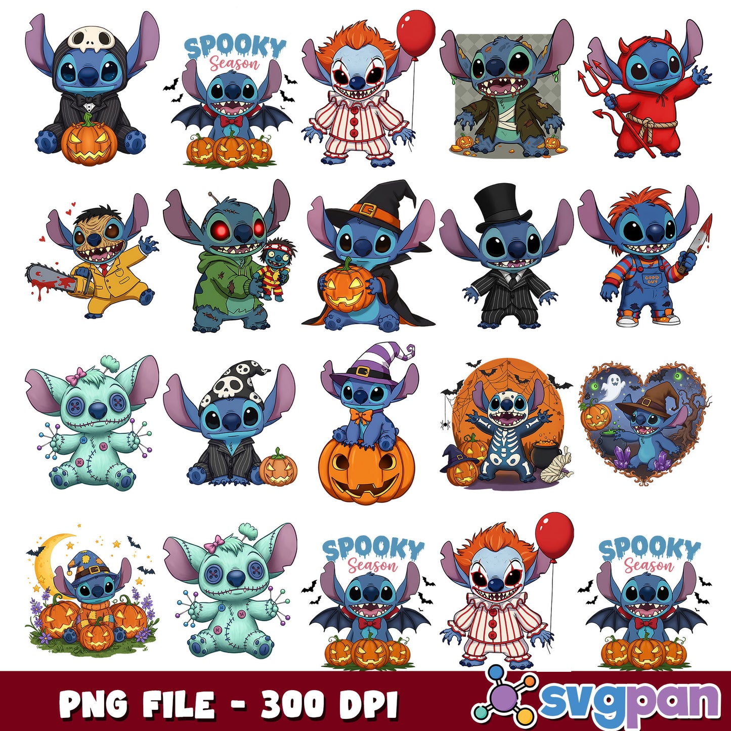 Stitch spooky costume png bundle