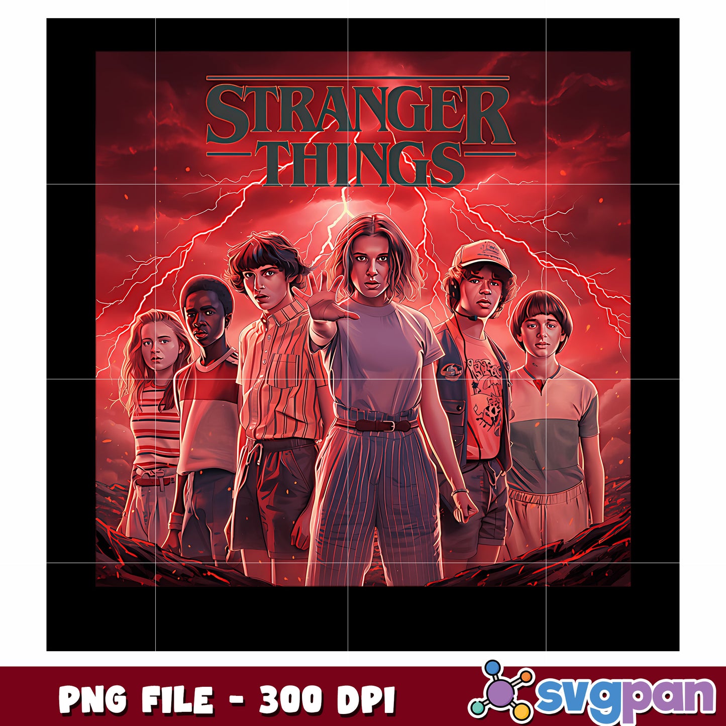 Straner things red design png, mind flayer png, hawkins high png