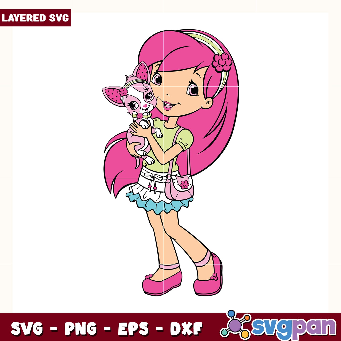 Strawberry shortcake lovely design svg, strawberry shortcake svg, sweety girl svg