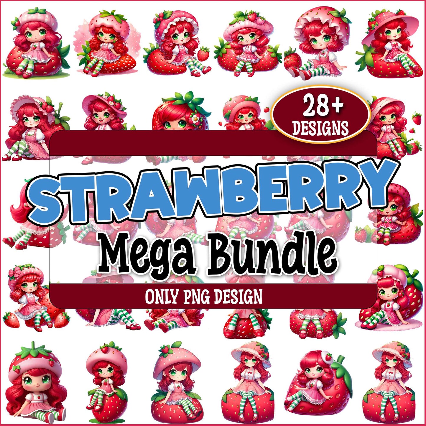 Strawberry shortcake png bundle