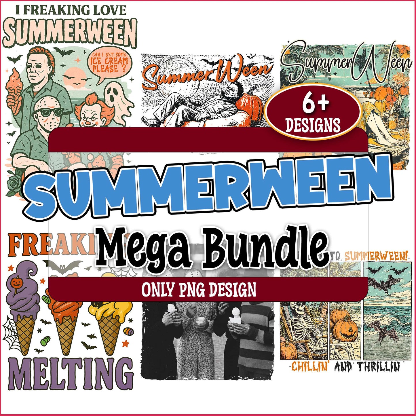 Summerween horror png bundle
