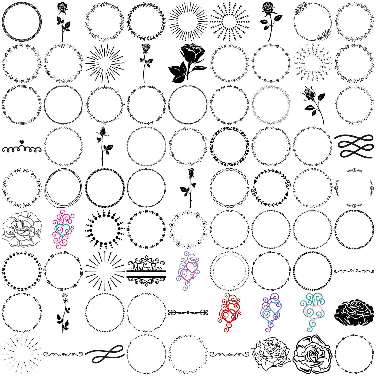 Sunflower svg bundle, flower types svg, flower drawings svg