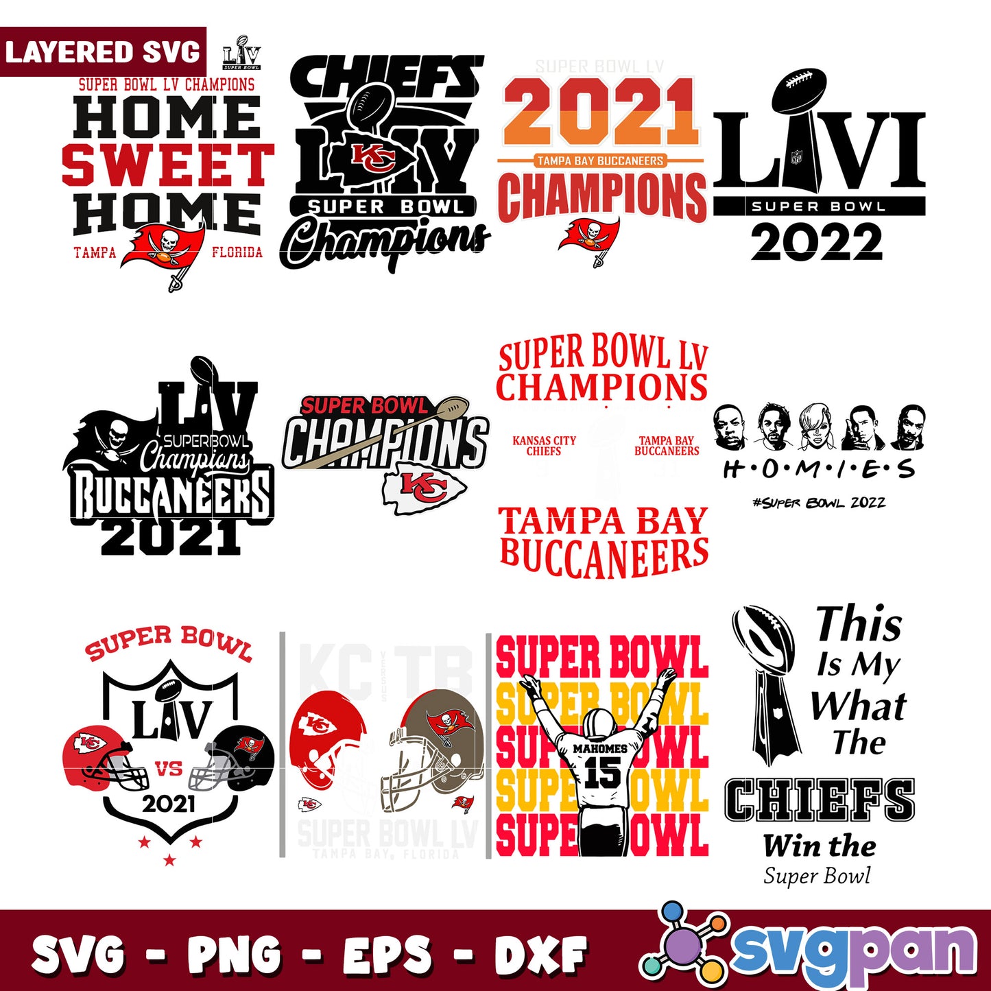 Super Bowl Champions SVG Bundle for Football Fans