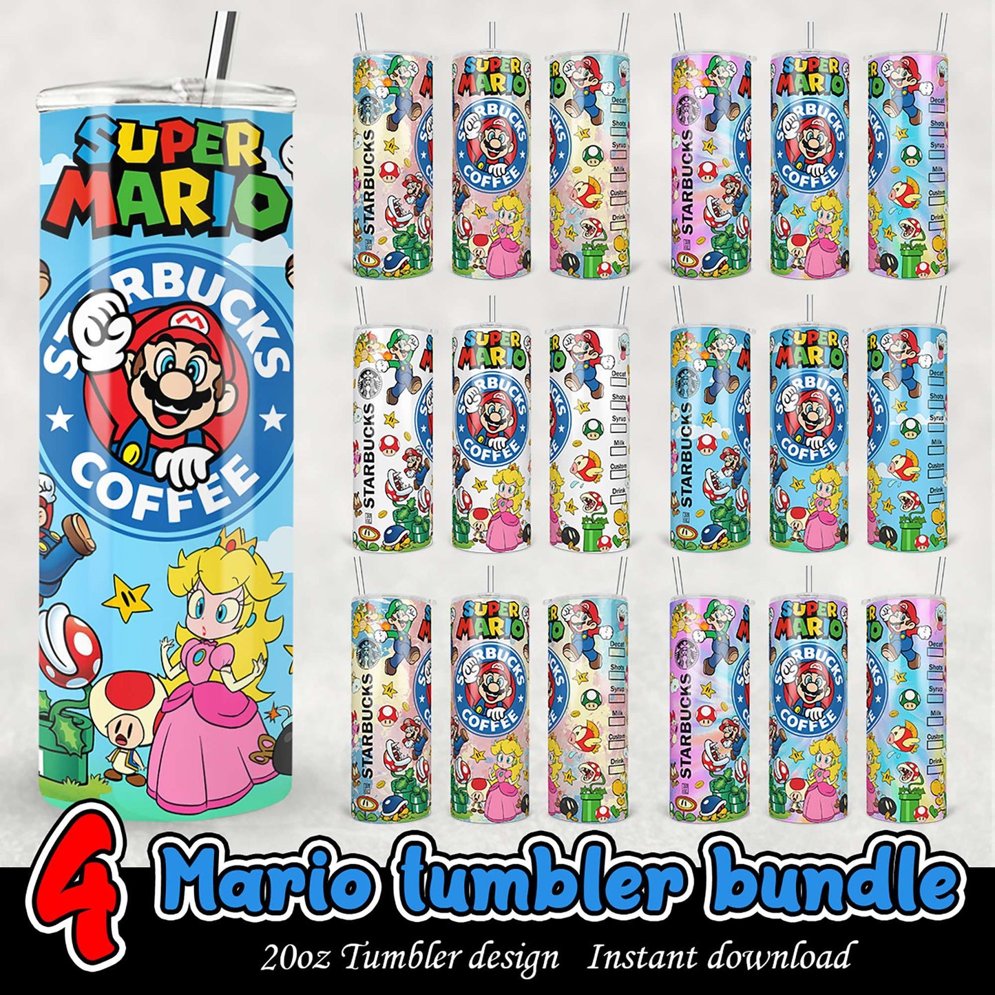 Super Mario Starbucks Tumbler Bundle