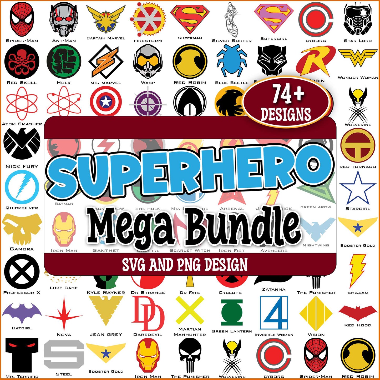 Superhero icons svg bundle