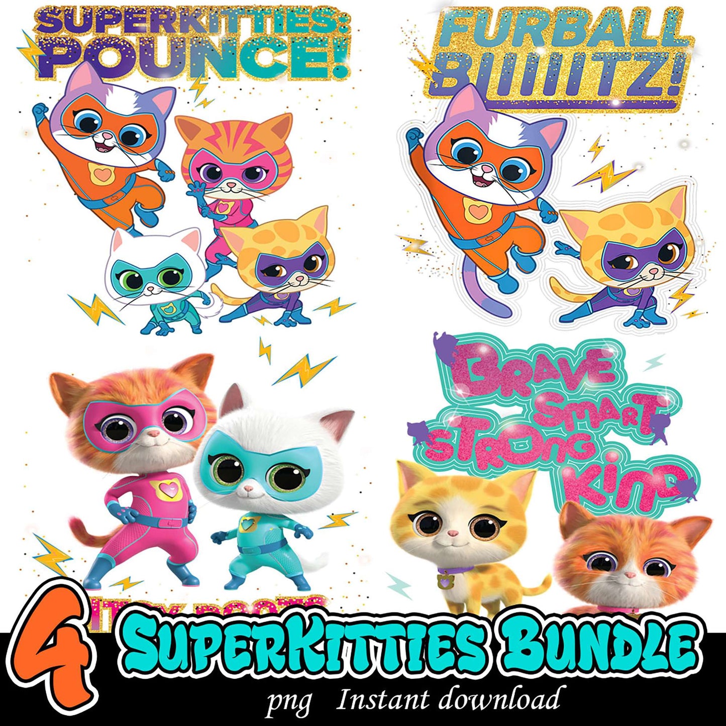 Superkitties PNG Bundle Instant Download