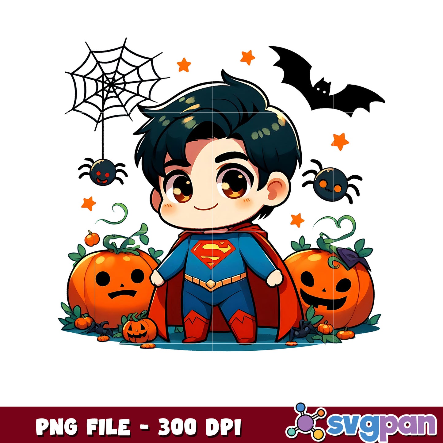 Superman halloween png, spooky season png, halloween cartoons png