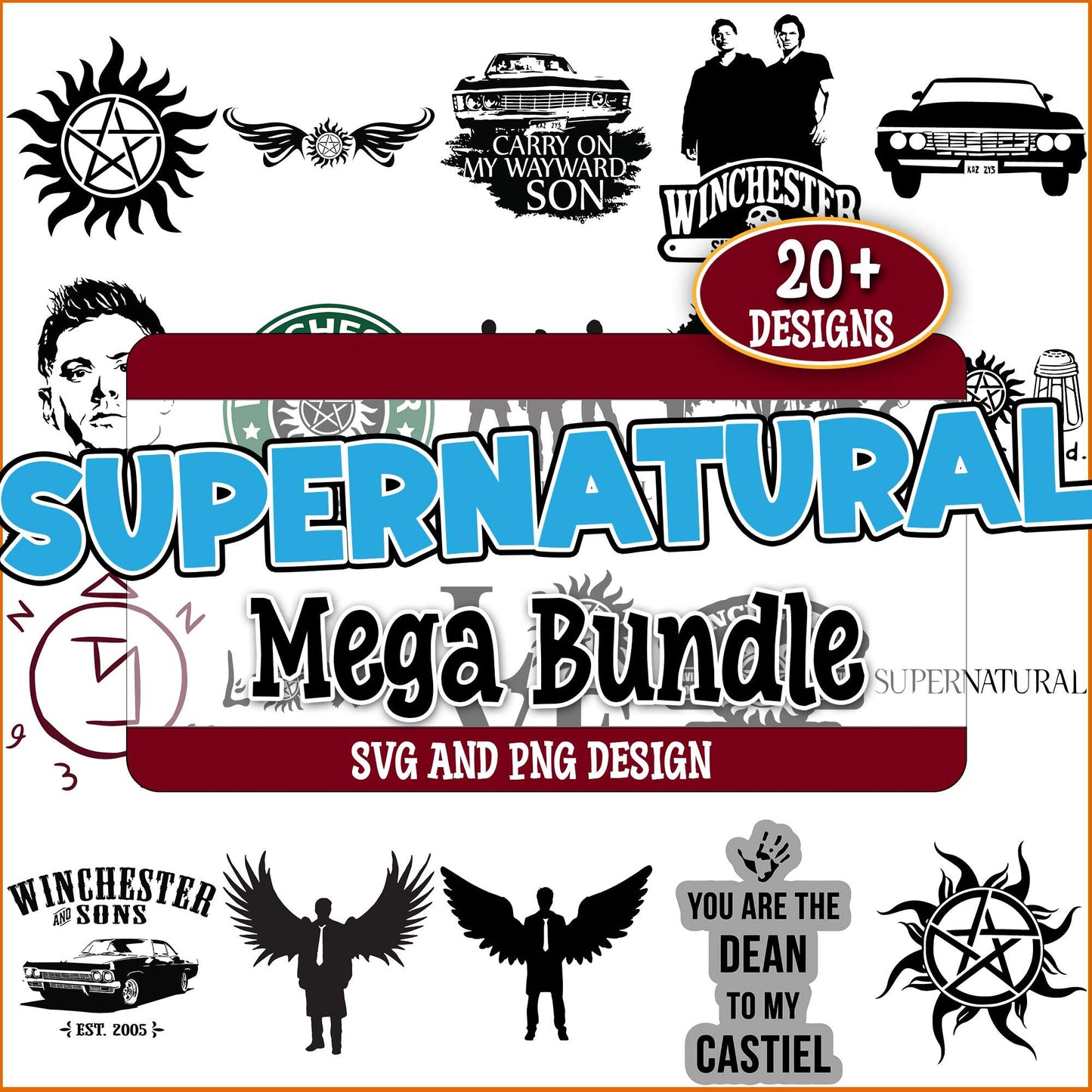 Supernatural design svg bundle