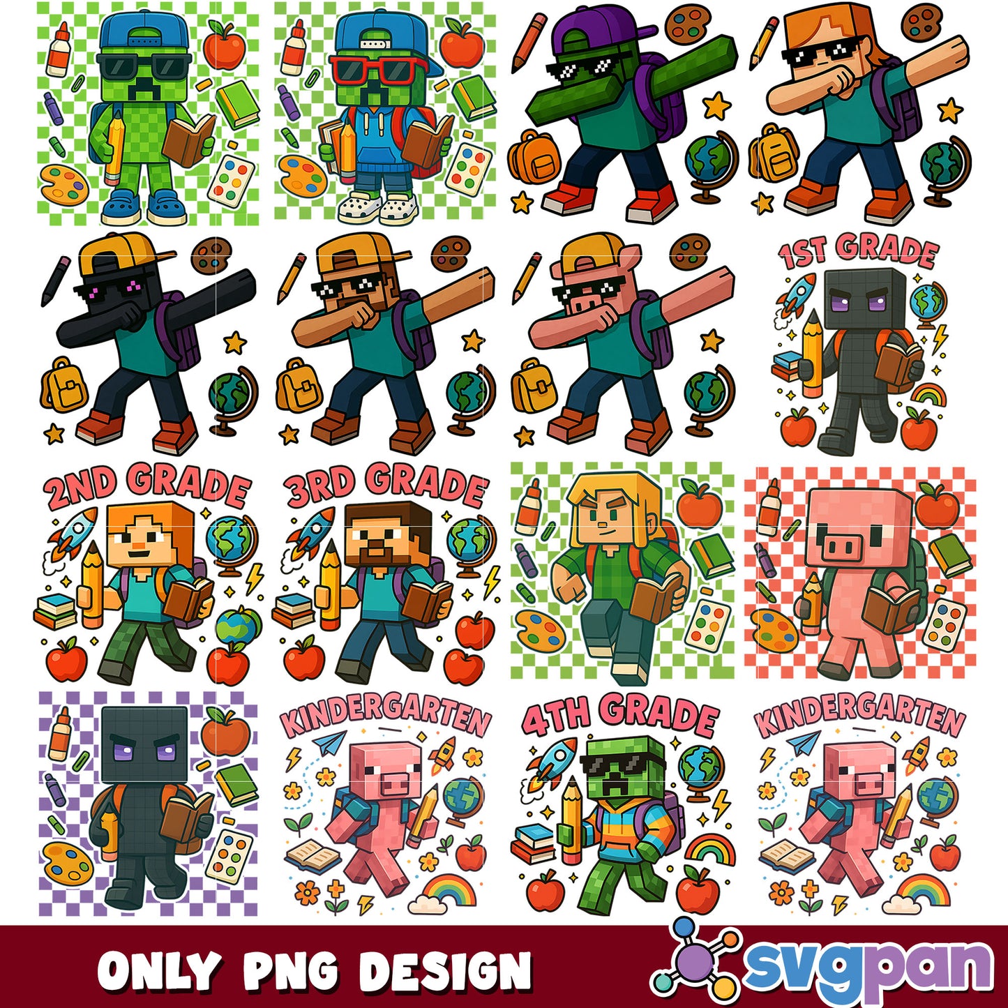 Swap minecraft school png bundle