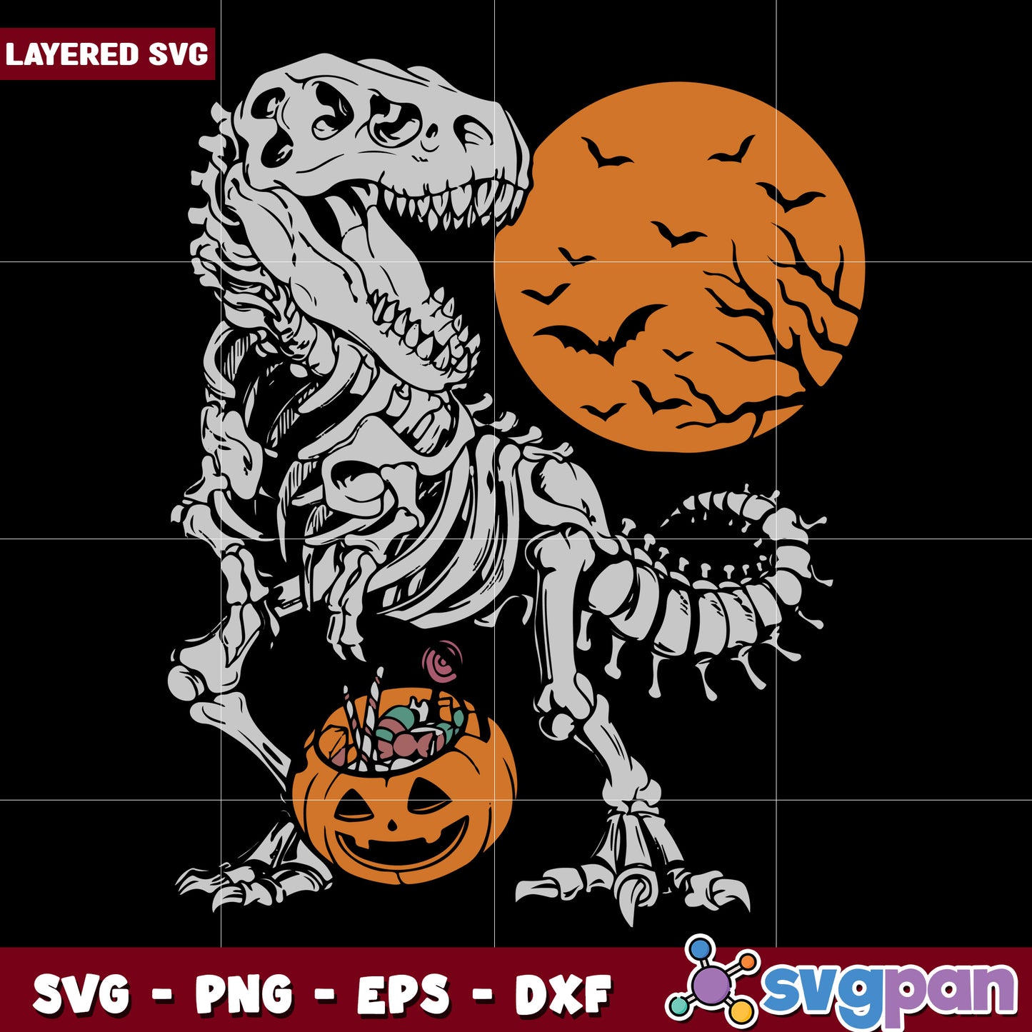 T Rex Halloween svg, funny halloween svg, spooky characters svg
