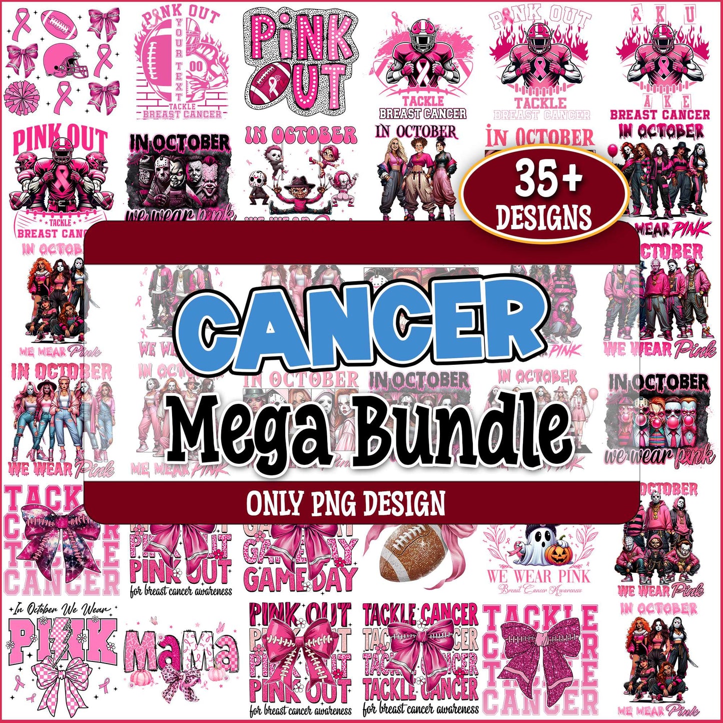Tackle cancer png bundle