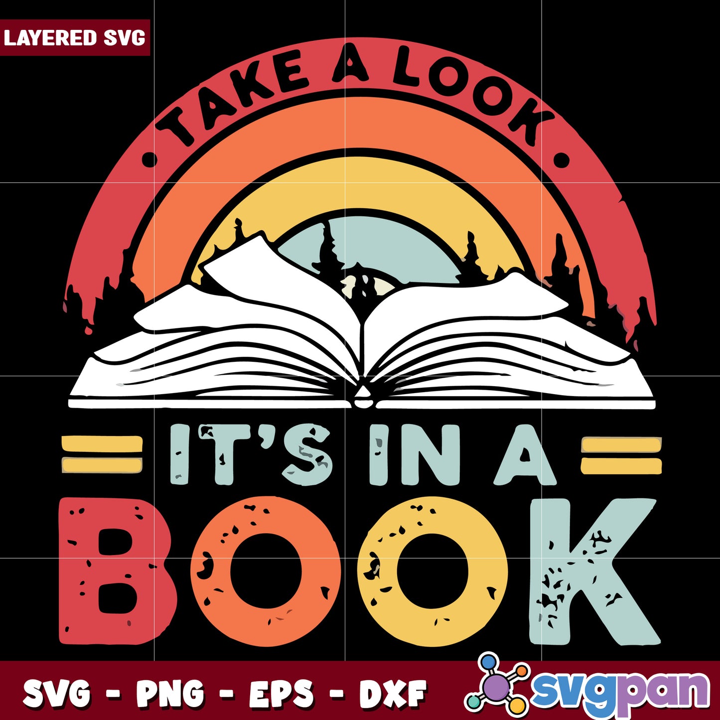 Take a look it is in the book svg, retro quotes svg, book quotes svg