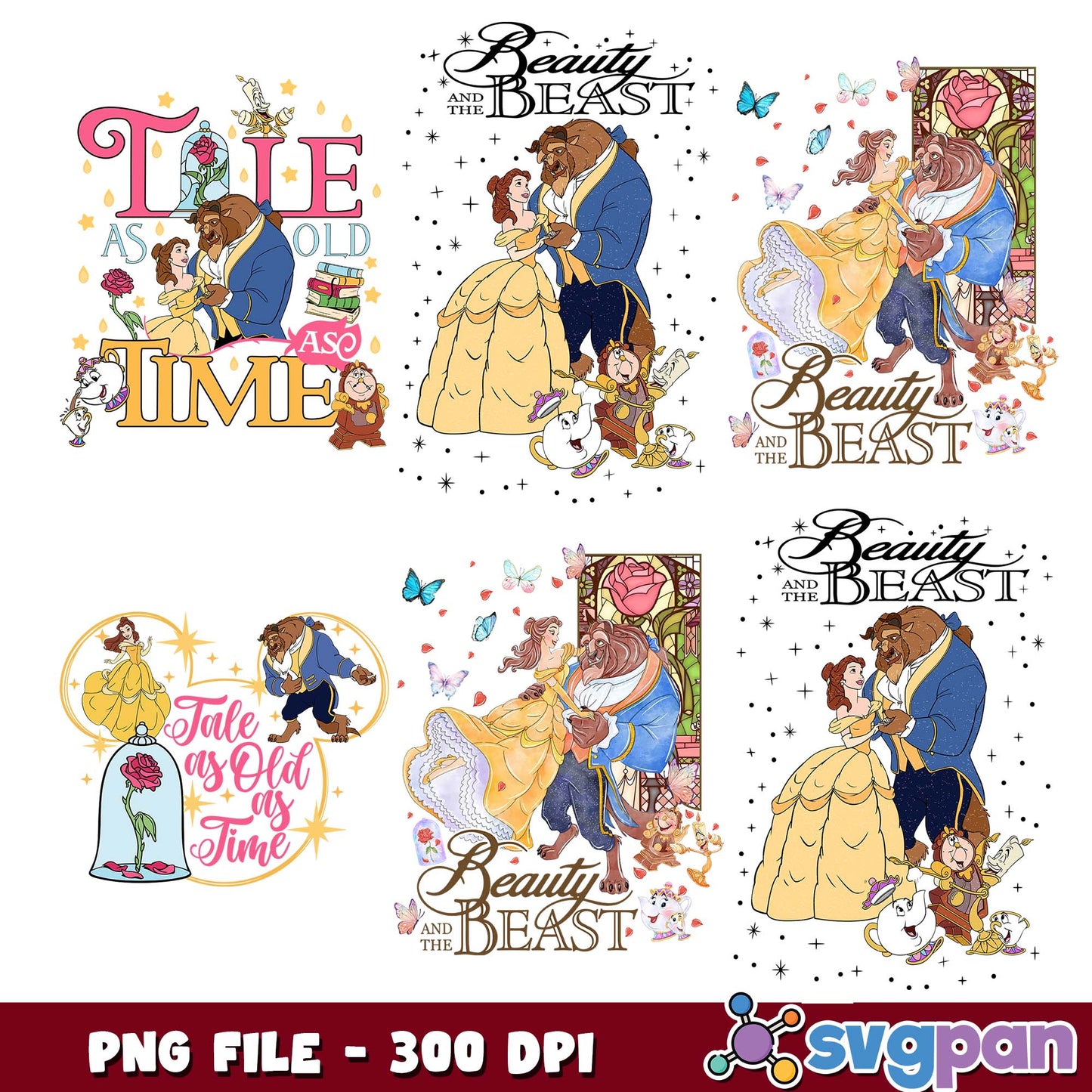 Tale as old as time disney png bundle