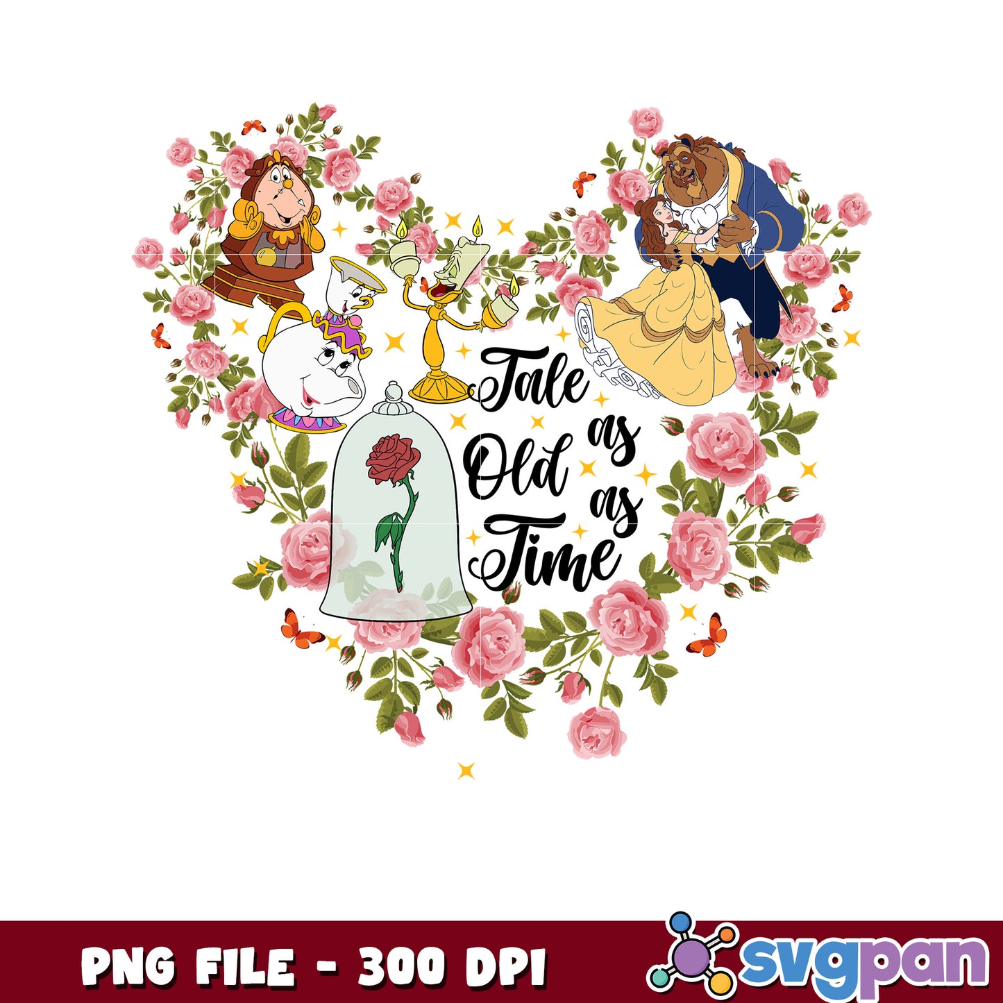 Tale as old as time png, disney plus png, disney beauty and the beast png