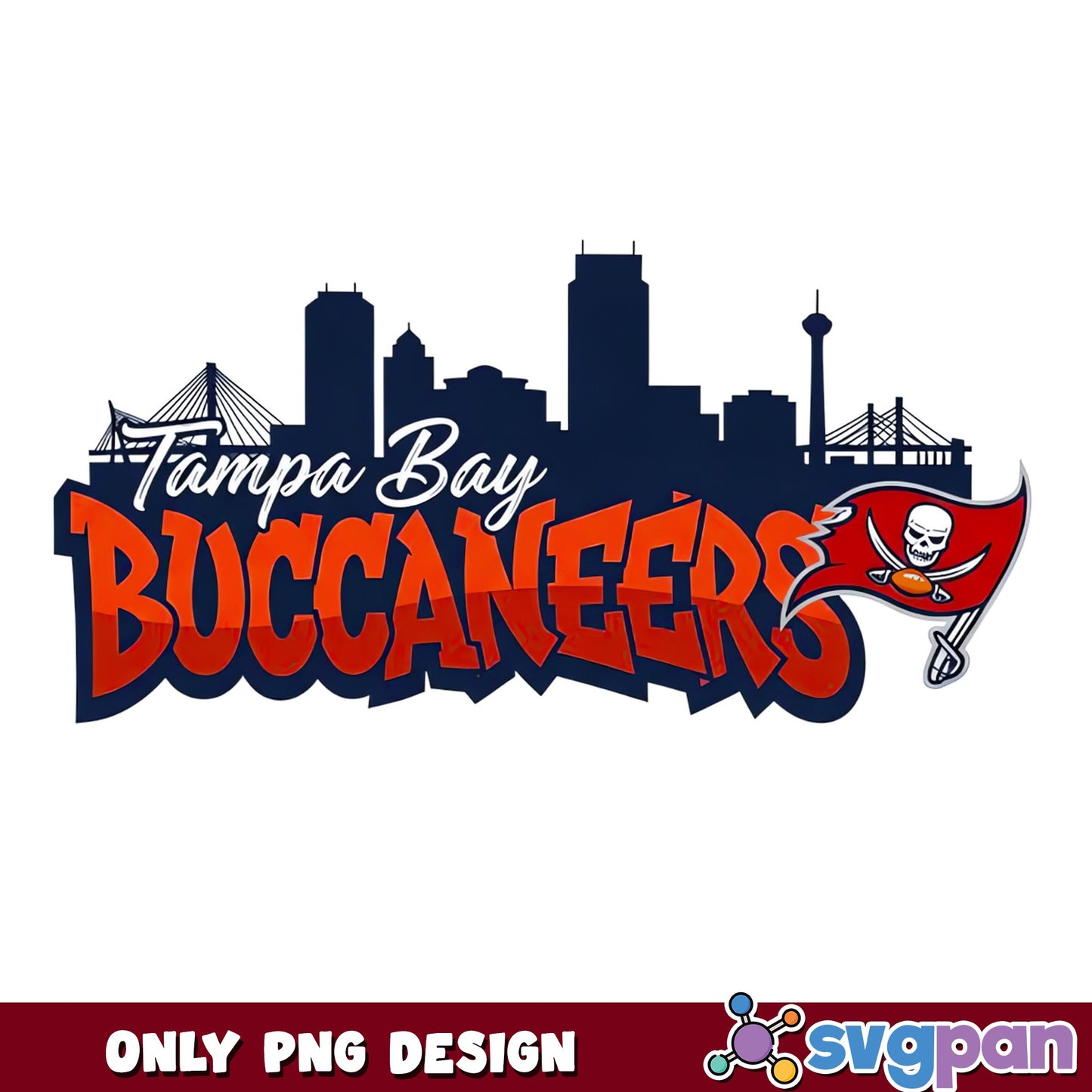 Tampa Bay Buccaneers Skyline PNG, NFL Football PNG, Bucs PNG