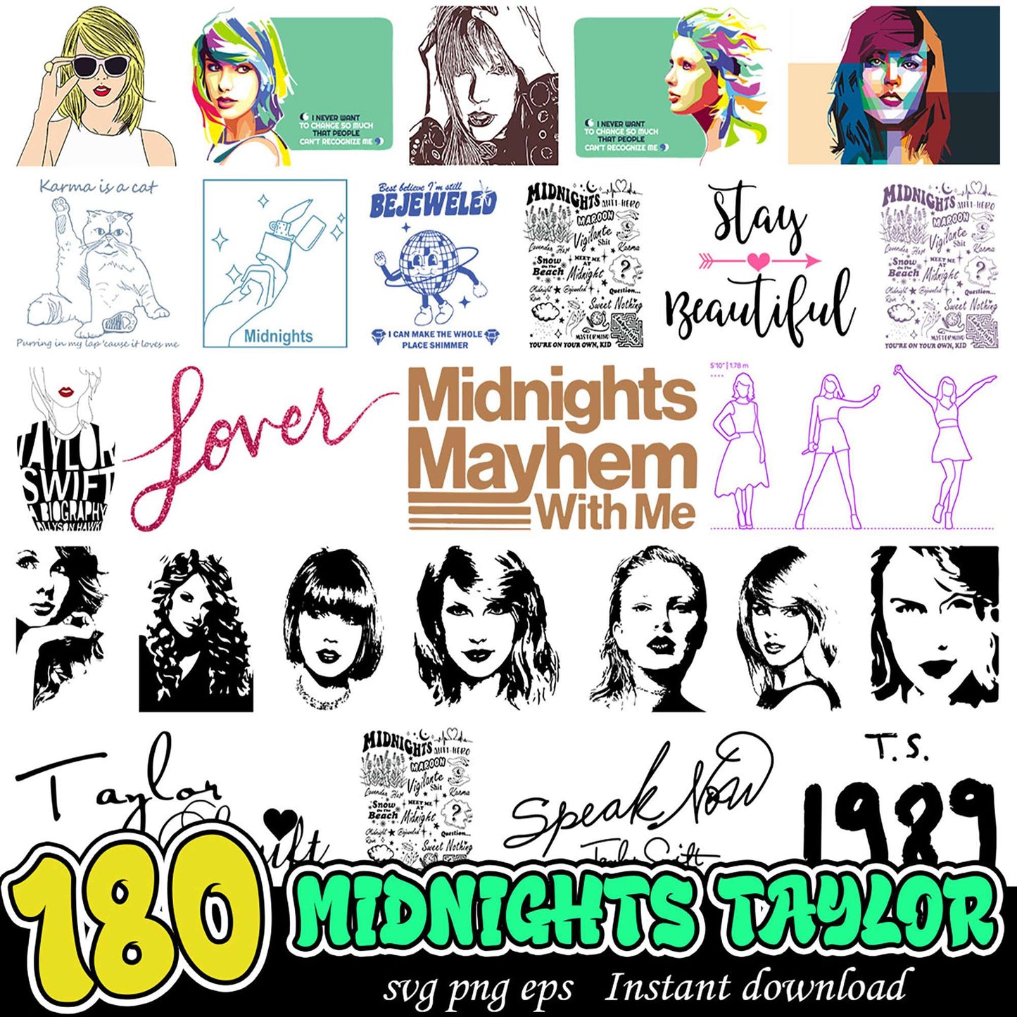 Taylor Swift Midnights SVG Bundle