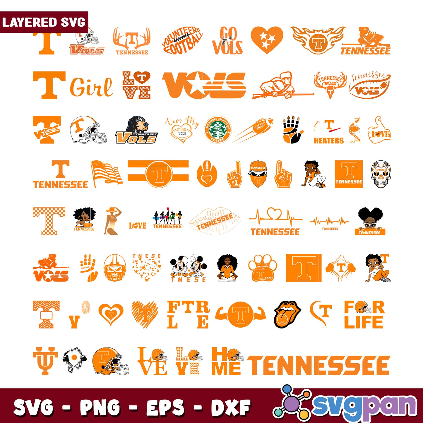 Tennessee Vols SVG Bundle Layered Designs