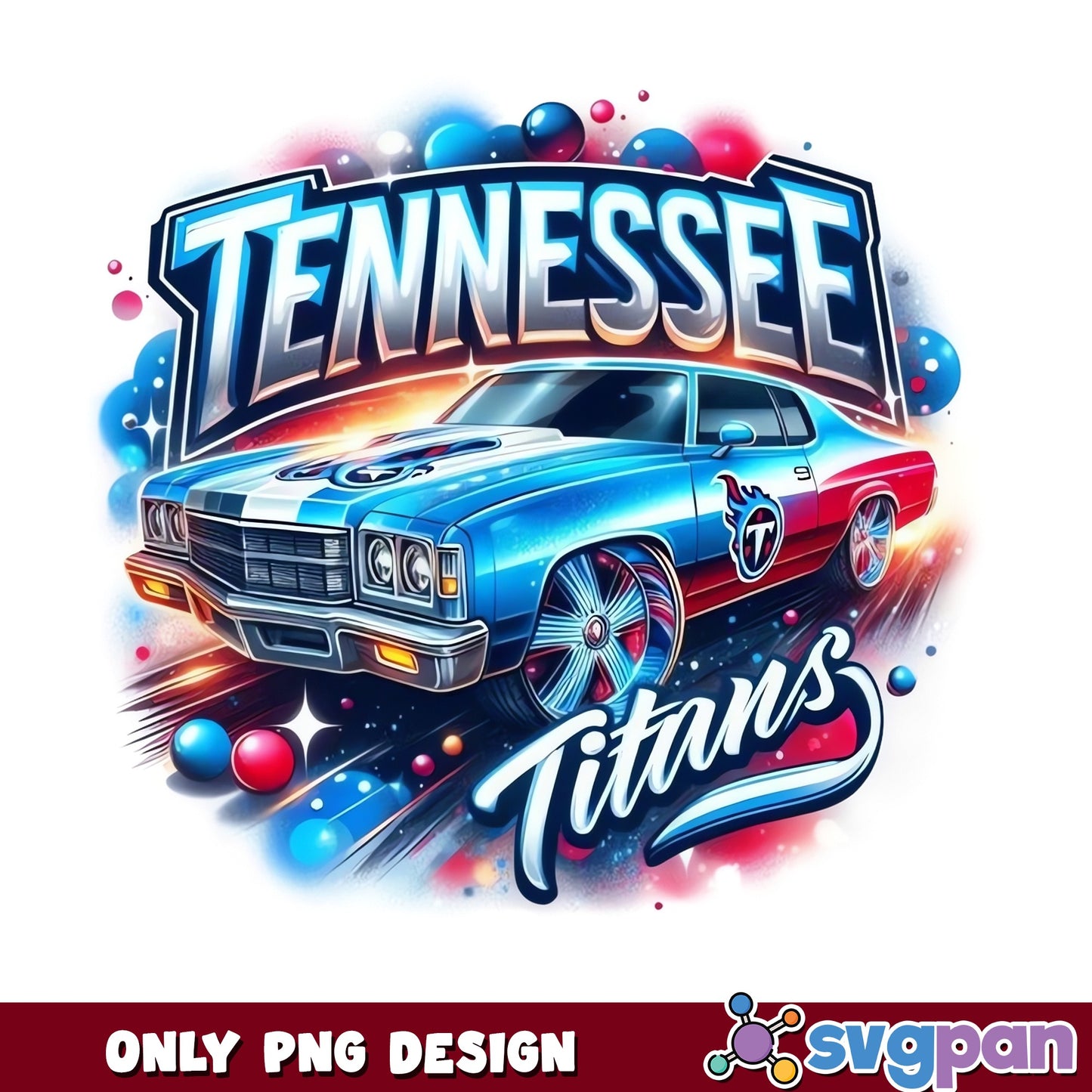 Tennessee Titans PNG, NFL Football Muscle Car Design, PNG