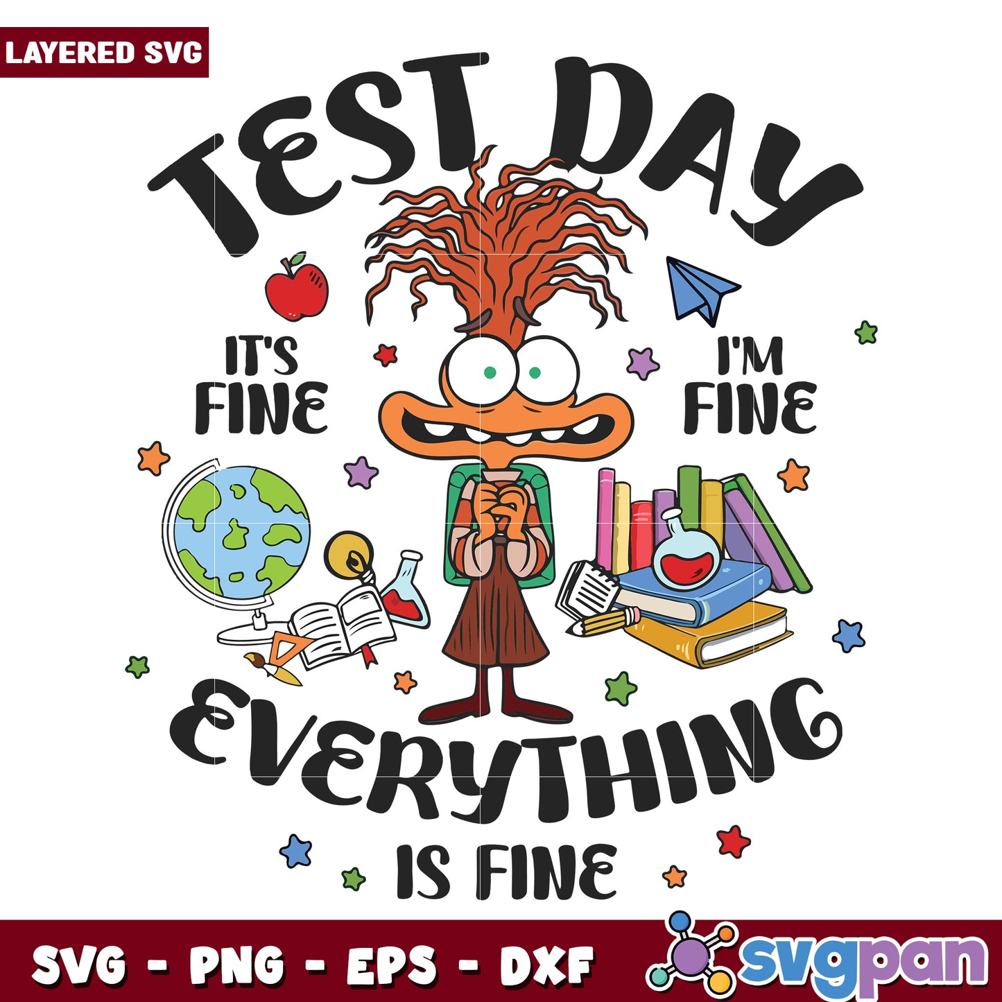 Test day im nervous svg, trending quotes svg, trending memes svg