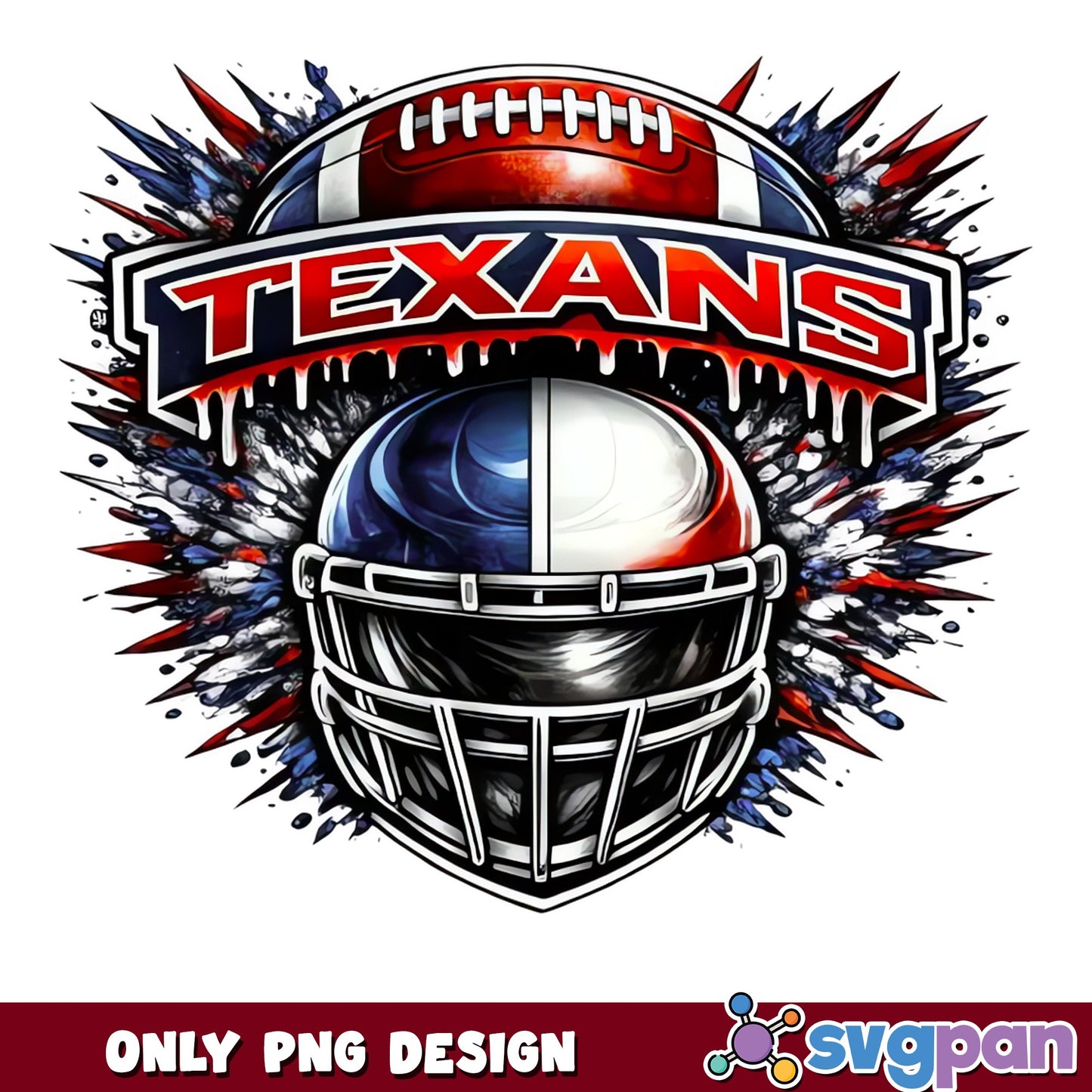 Texans Football Helmet Drip PNG, NFL Team PNG, Football PNG