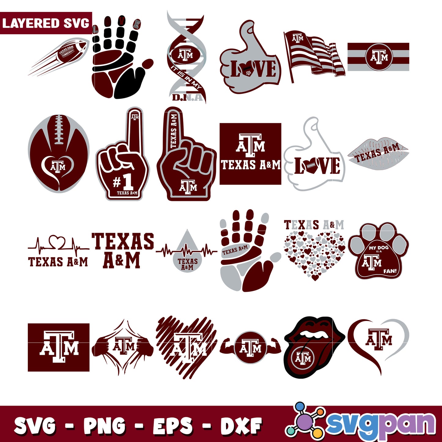 Texas A&M Bundle SVG Designs for Creative Projects