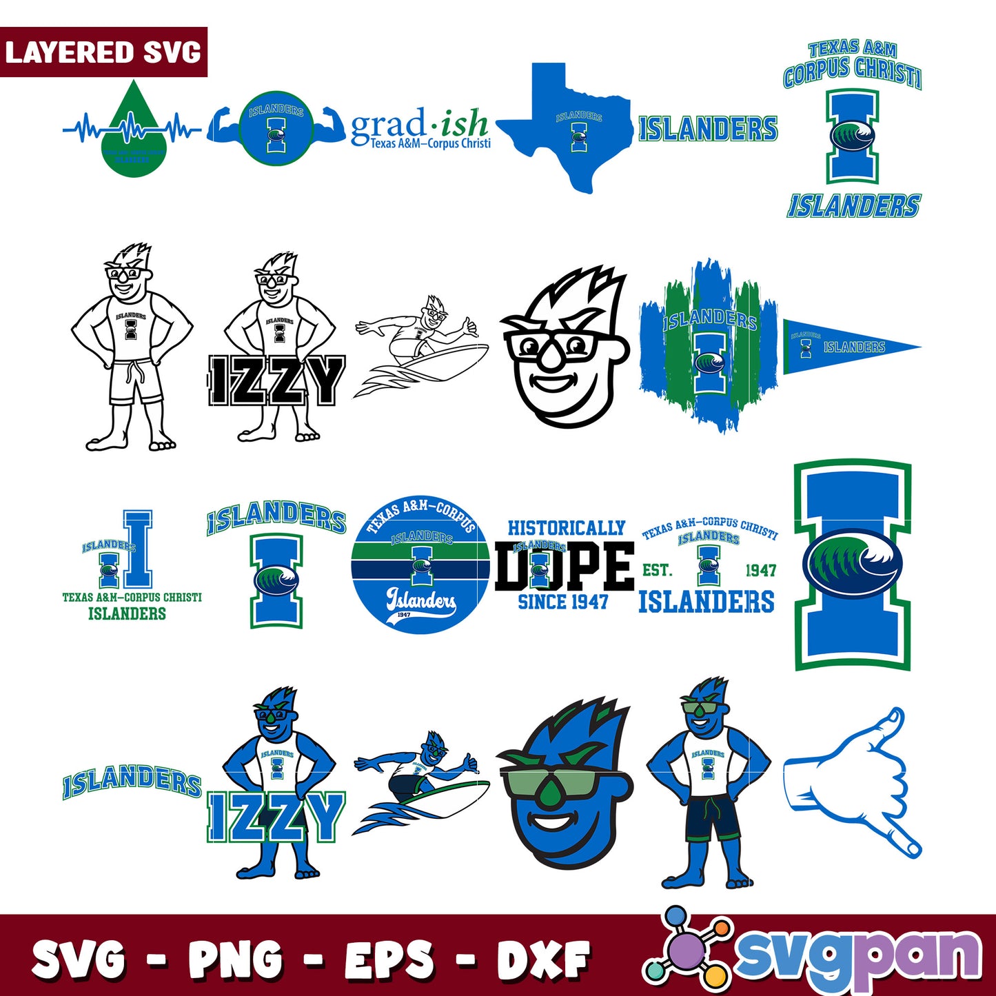 Texas A&M Islanders SVG Bundle