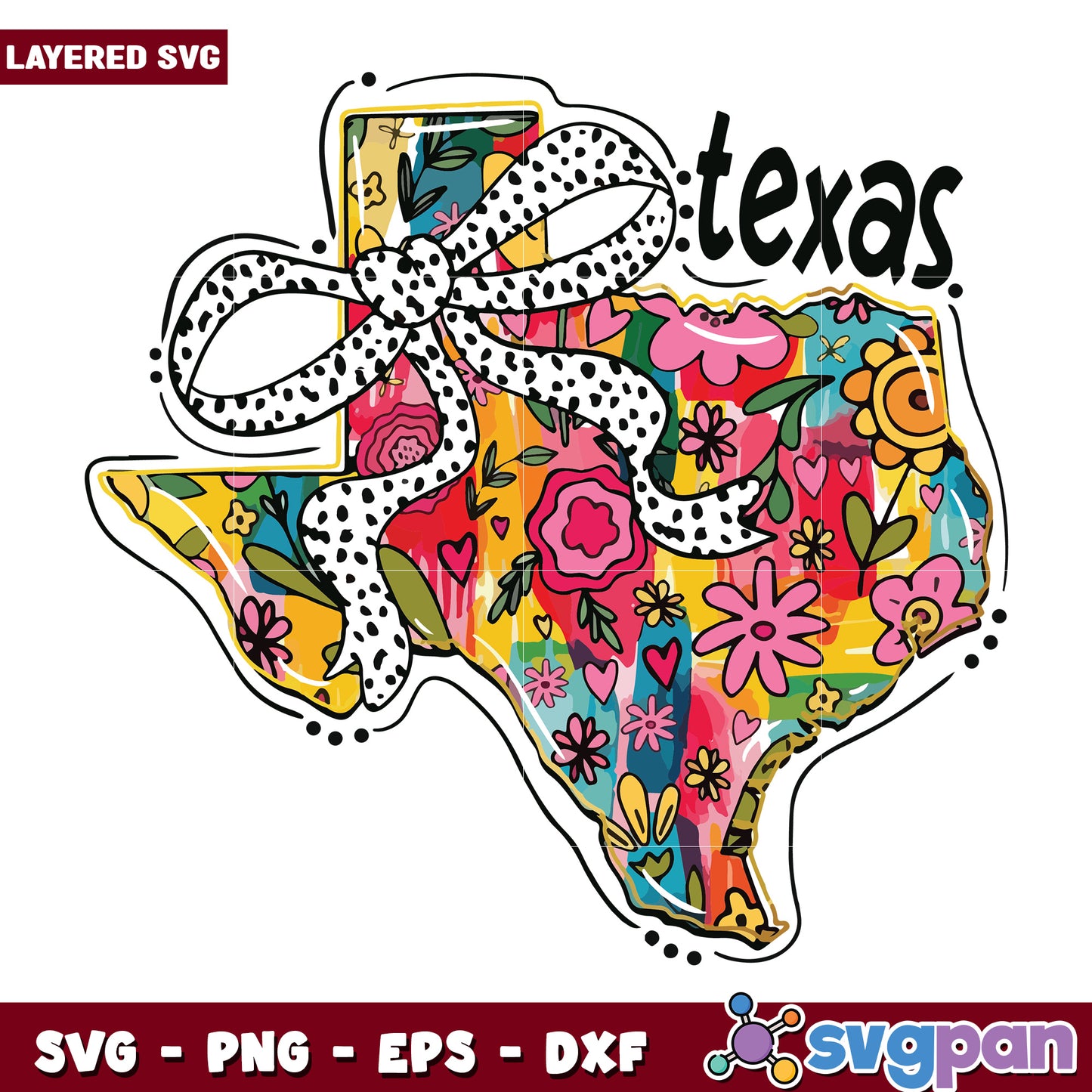 Texas bowtie design svg, southern style bowtie svg, texas pride accessory svg