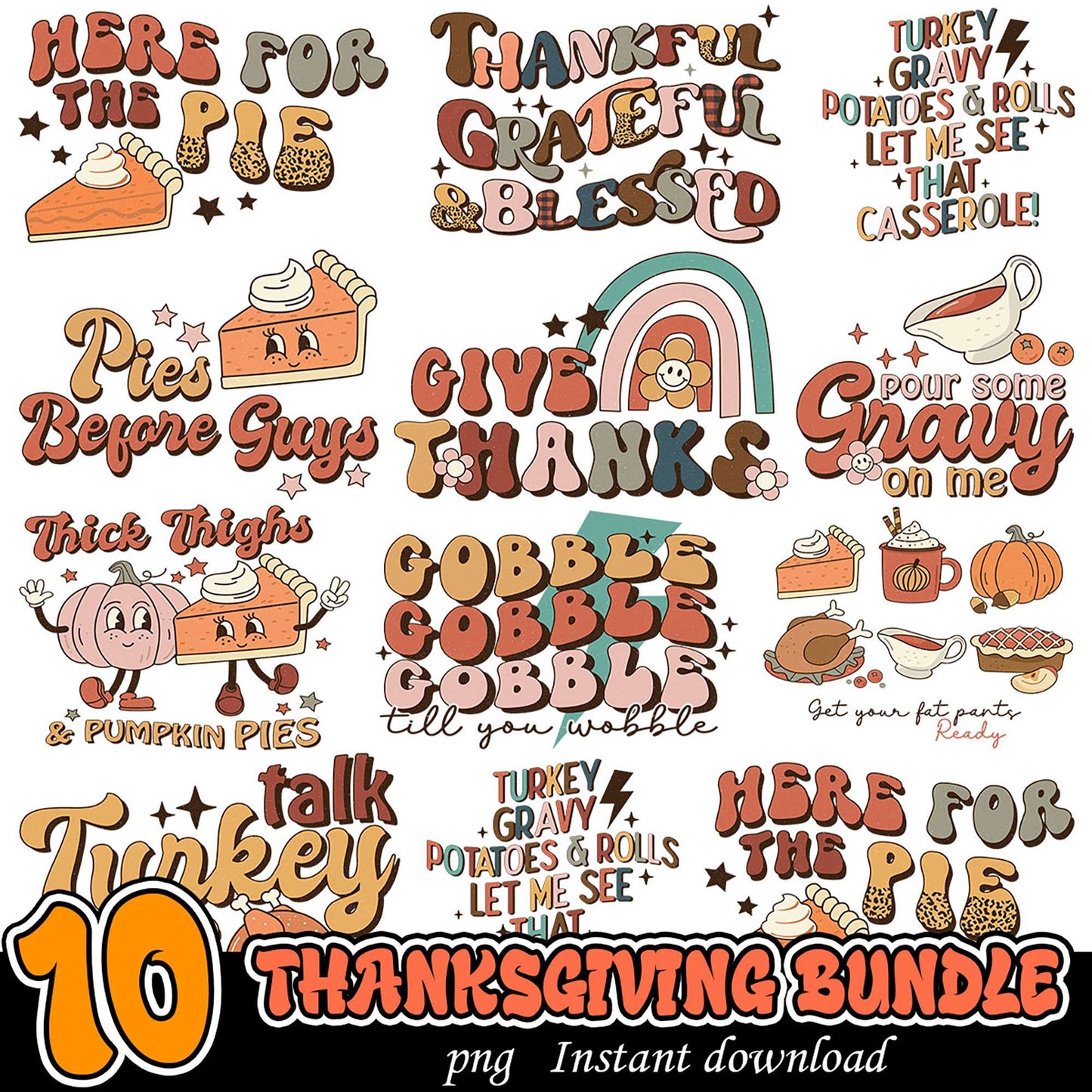 Thanksgiving SVG Bundle 10 Cute Designs