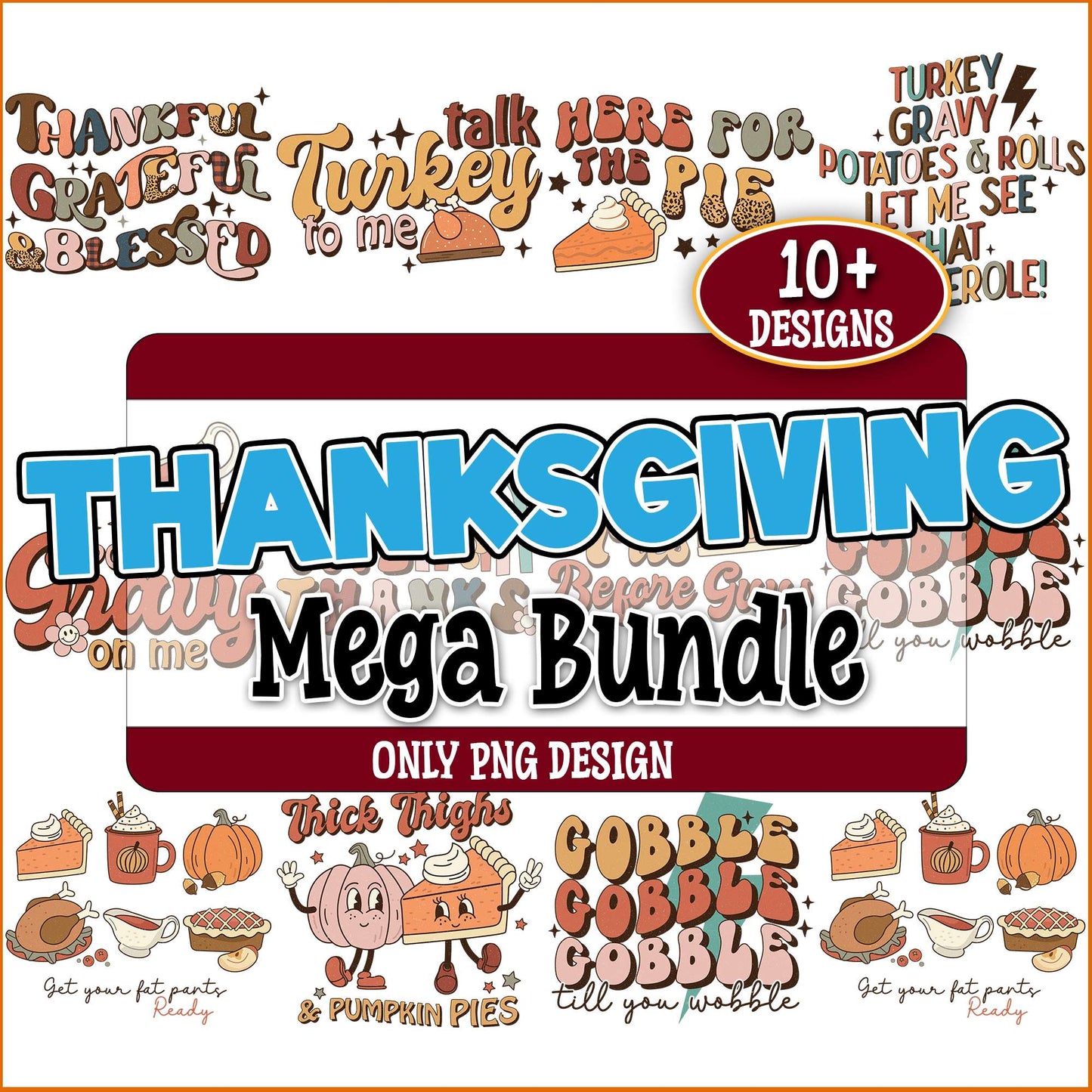 Thanksgiving quotes png bundle