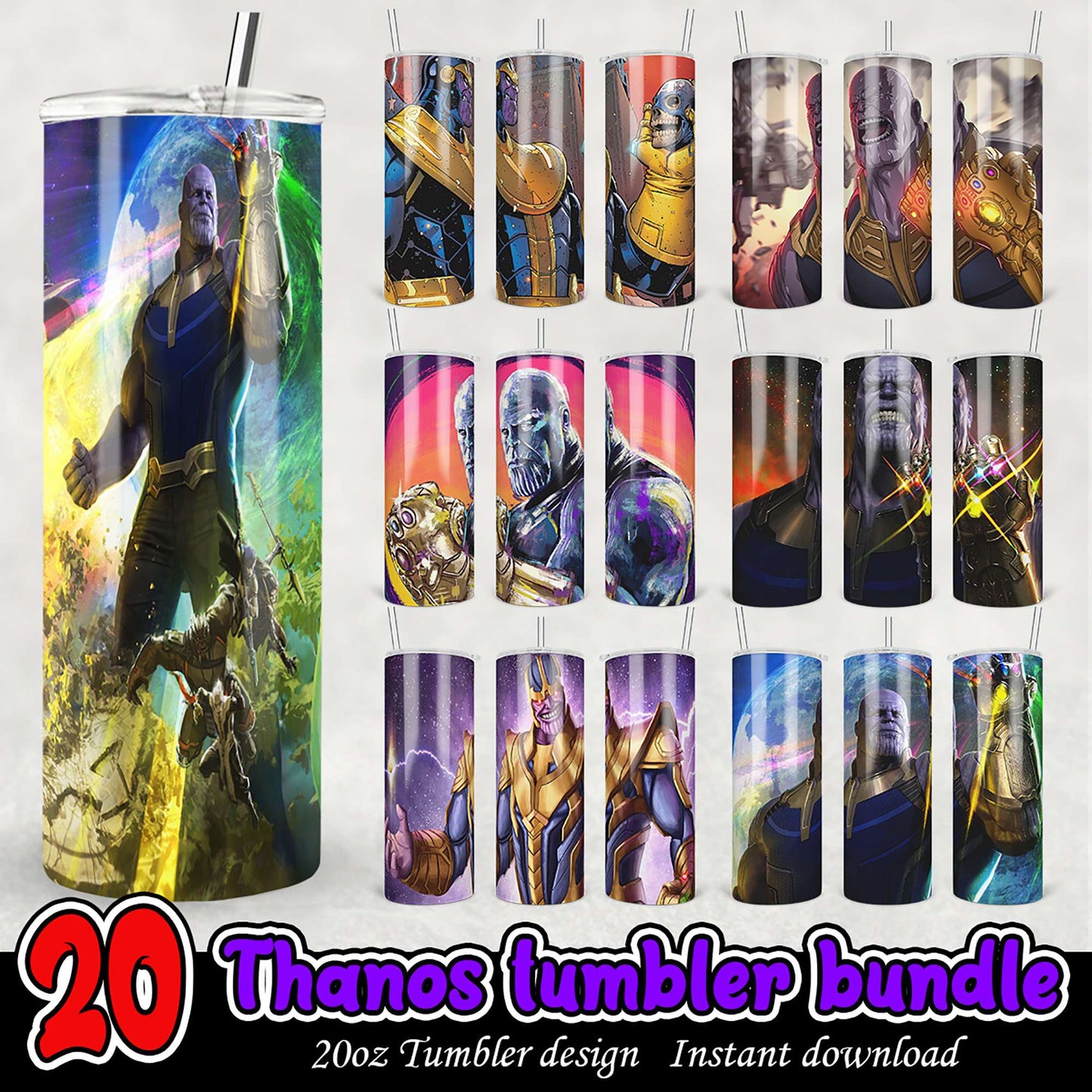 Thanos Tumbler Bundle 20 PNG Designs
