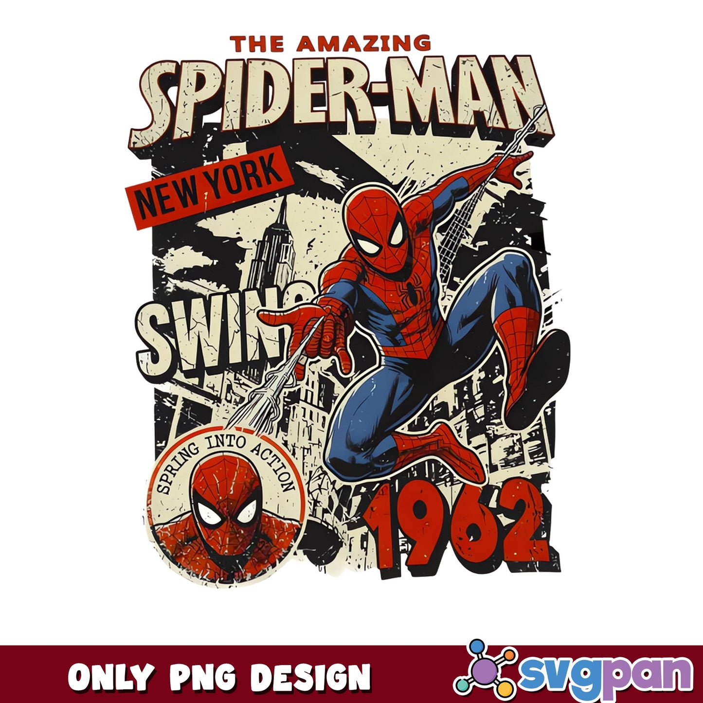 The Amazing Spider-Man New York 1962 PNG, Marvel PNG, Superhero PNG