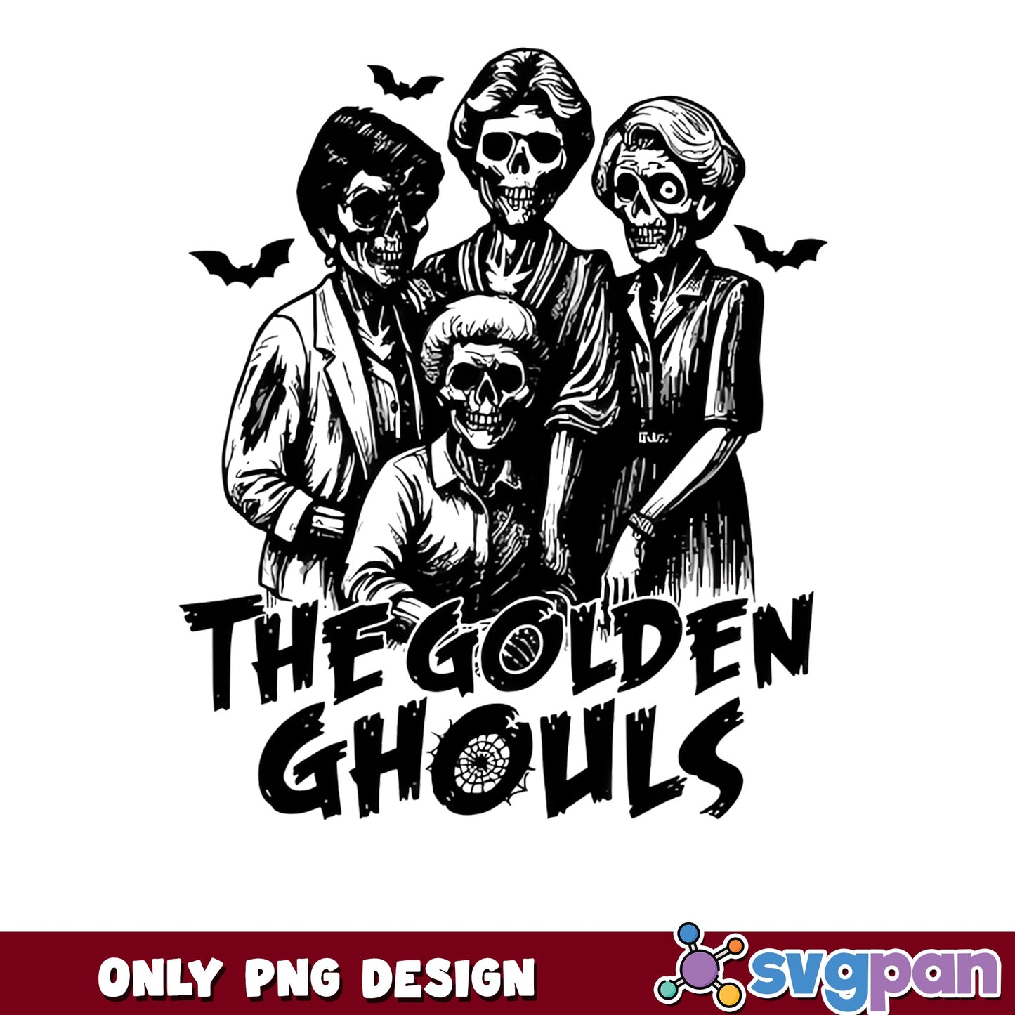 The Golden Ghouls PNG, Golden Girls Halloween, Horror PNG