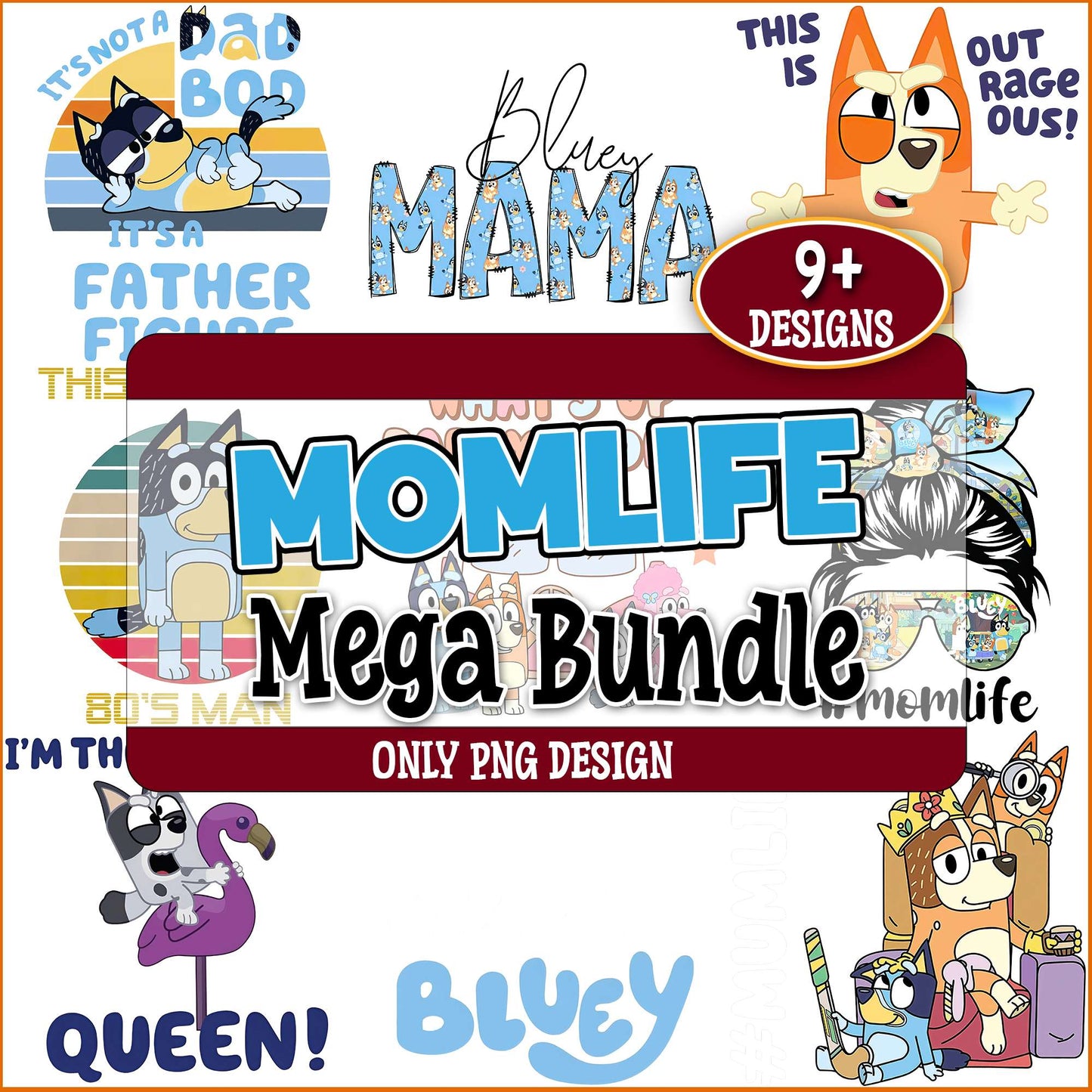 The bluey family png bundle