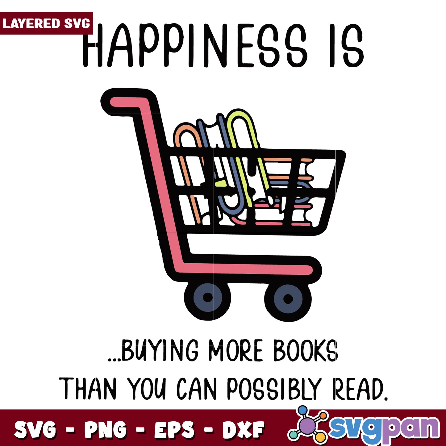 The book happiness is buying svg, scary autumn svg, spooky characters svg