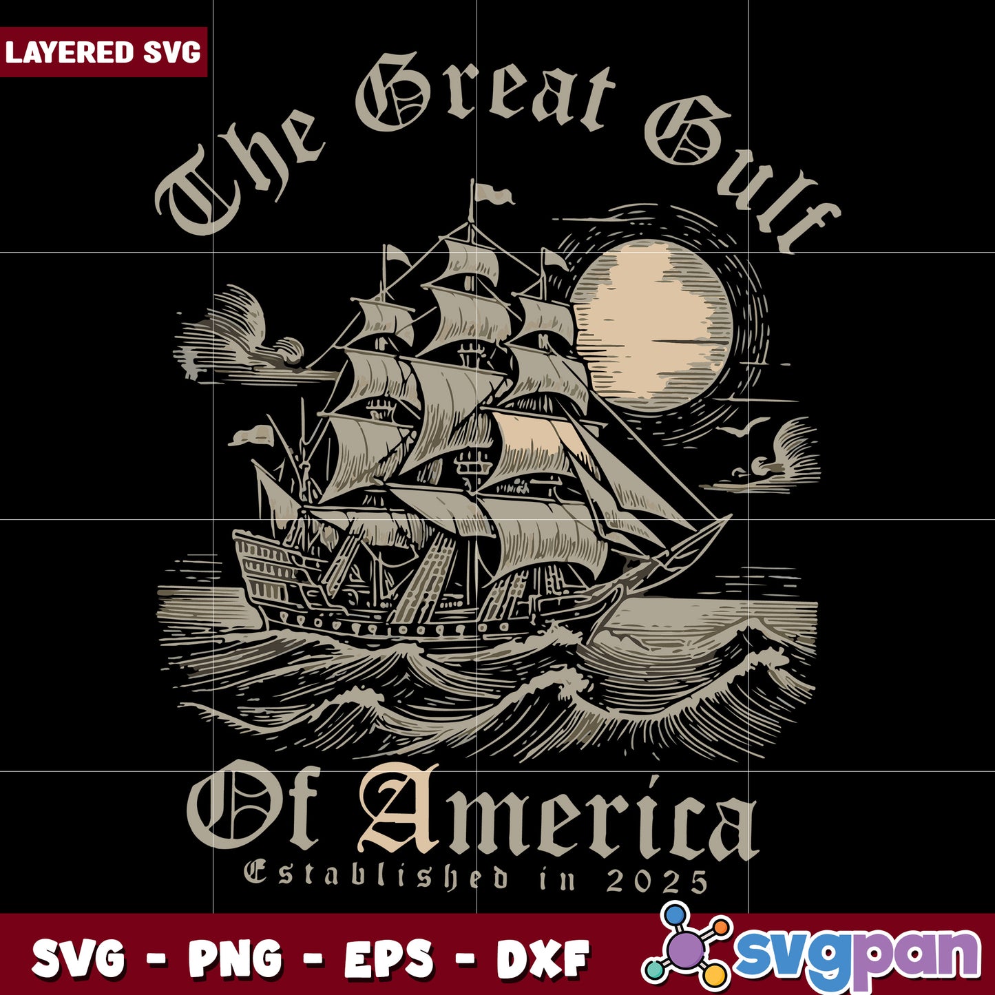 The great gulf of america svg, bold patriotic slogan svg, usa pride svg