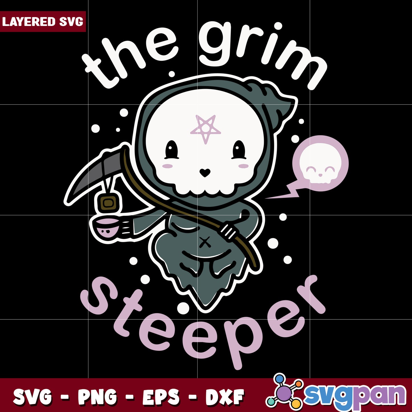 The grim steeper design svg, halloween candy svg, halloween holiday svg