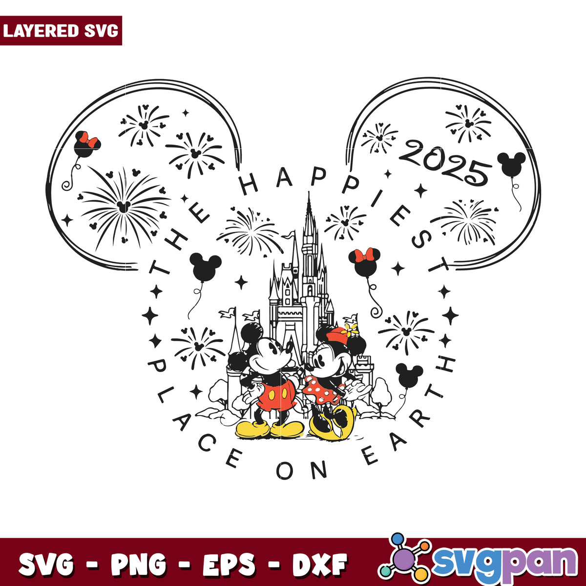 The happiest place on earth svg, disney movies svg, family vacation svg