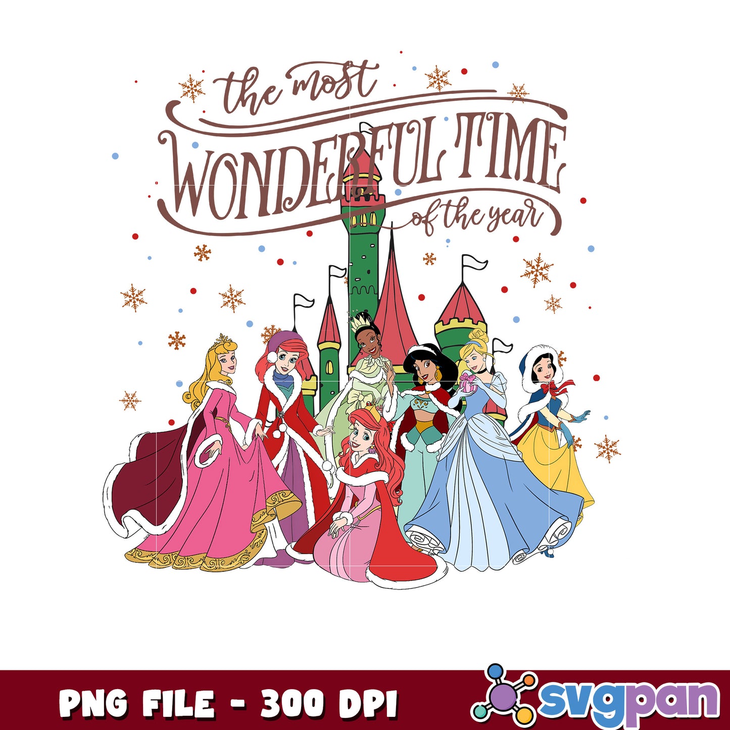 The most wonderful time design png, chistmas png, christmas cards png