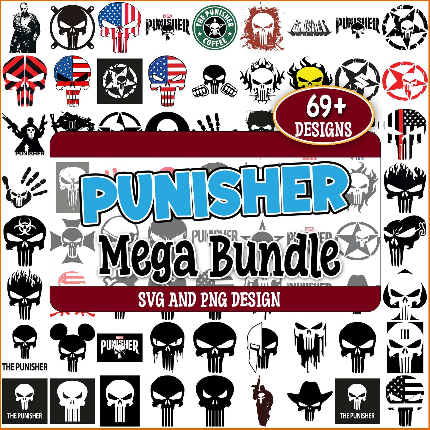 The punisher logo svg bundle