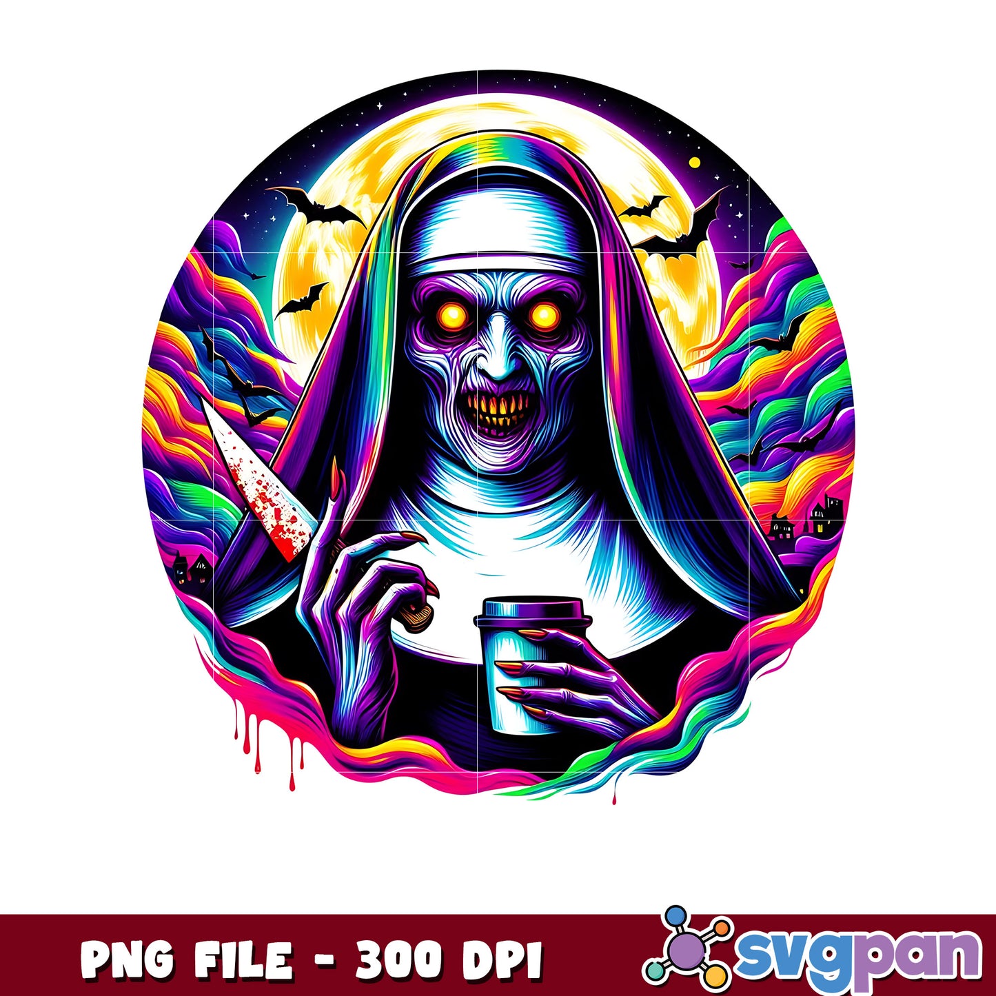 The skeleton nun png, spooky halloween png, halloween candy png